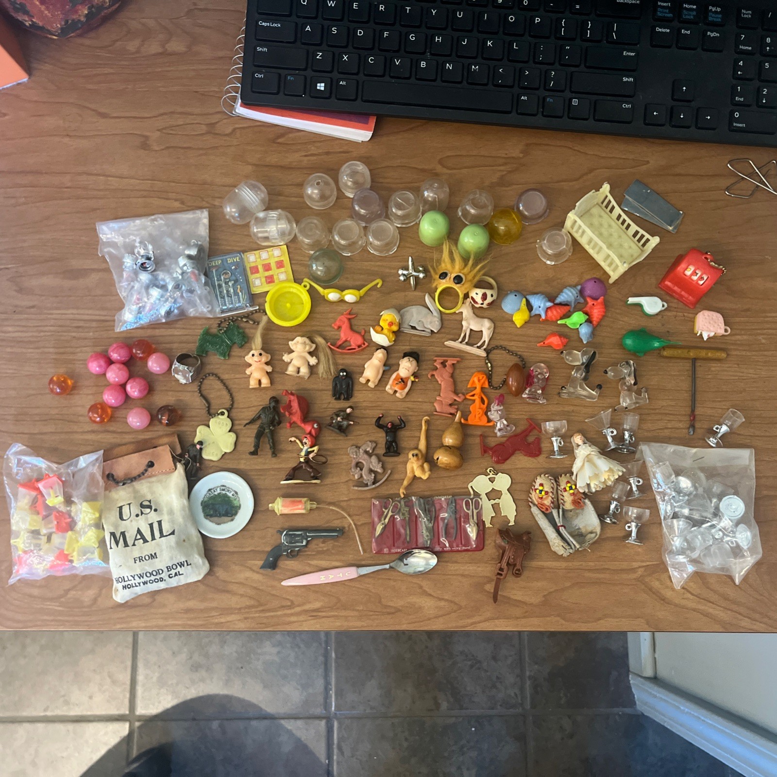 LOT VTG CRACKER JACKS GUMBALL MACHINE PRIZES ETC. 