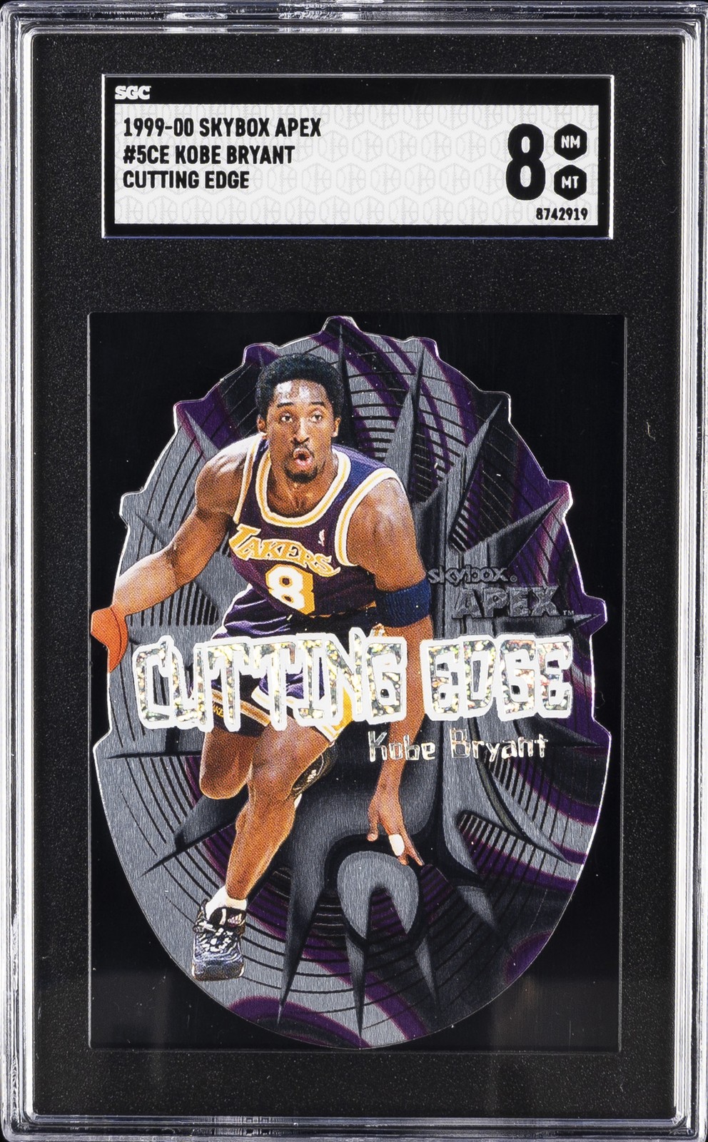 1999-00 SKYBOX APEX CUTTING EDGE #5CE KOBE BRYANT SGC 8 1999-00 SKYBOX APEX CUTTING EDGE #5CE KOBE BRYANT SGC 8