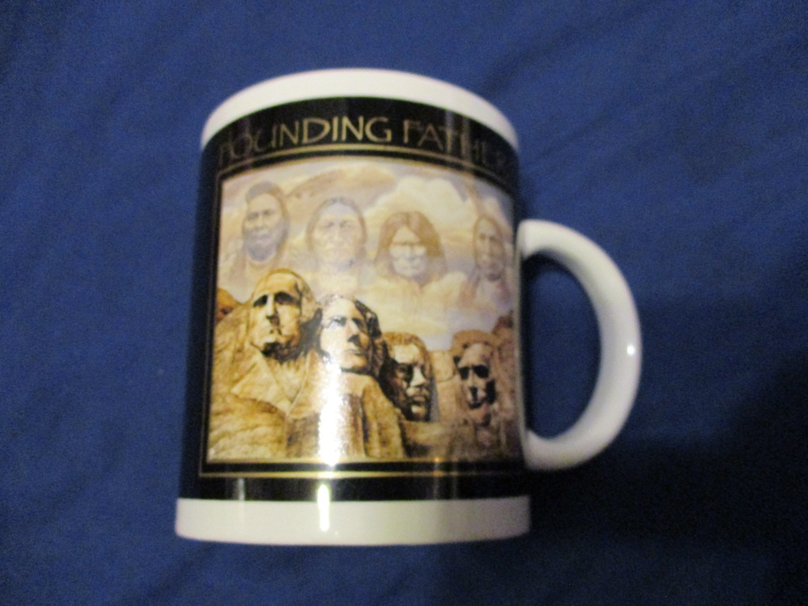 VTG David Behrens Founding Fathers Mt. Rushmore USA Art Ceramic Coffee Mug Cup VTG David Behrens Founding Fathers Mt. Rushmore USA Art Ceramic Coffee Mug Cup