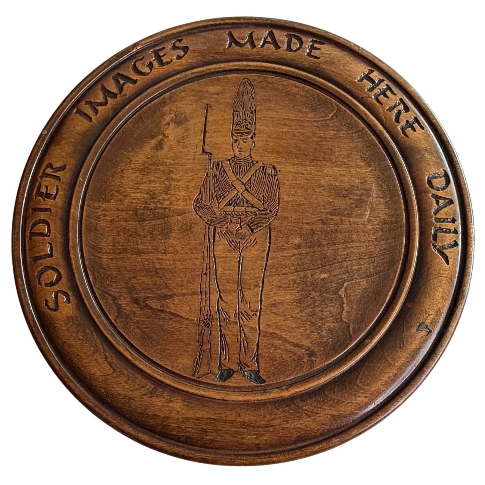Vintage Hand Carved Soldier Images Made Here Daily Wooden Wall Plaque 14 Inch Vintage Hand Carved Soldier Images Made Here Daily Wooden Wall Plaque 14 Inch
