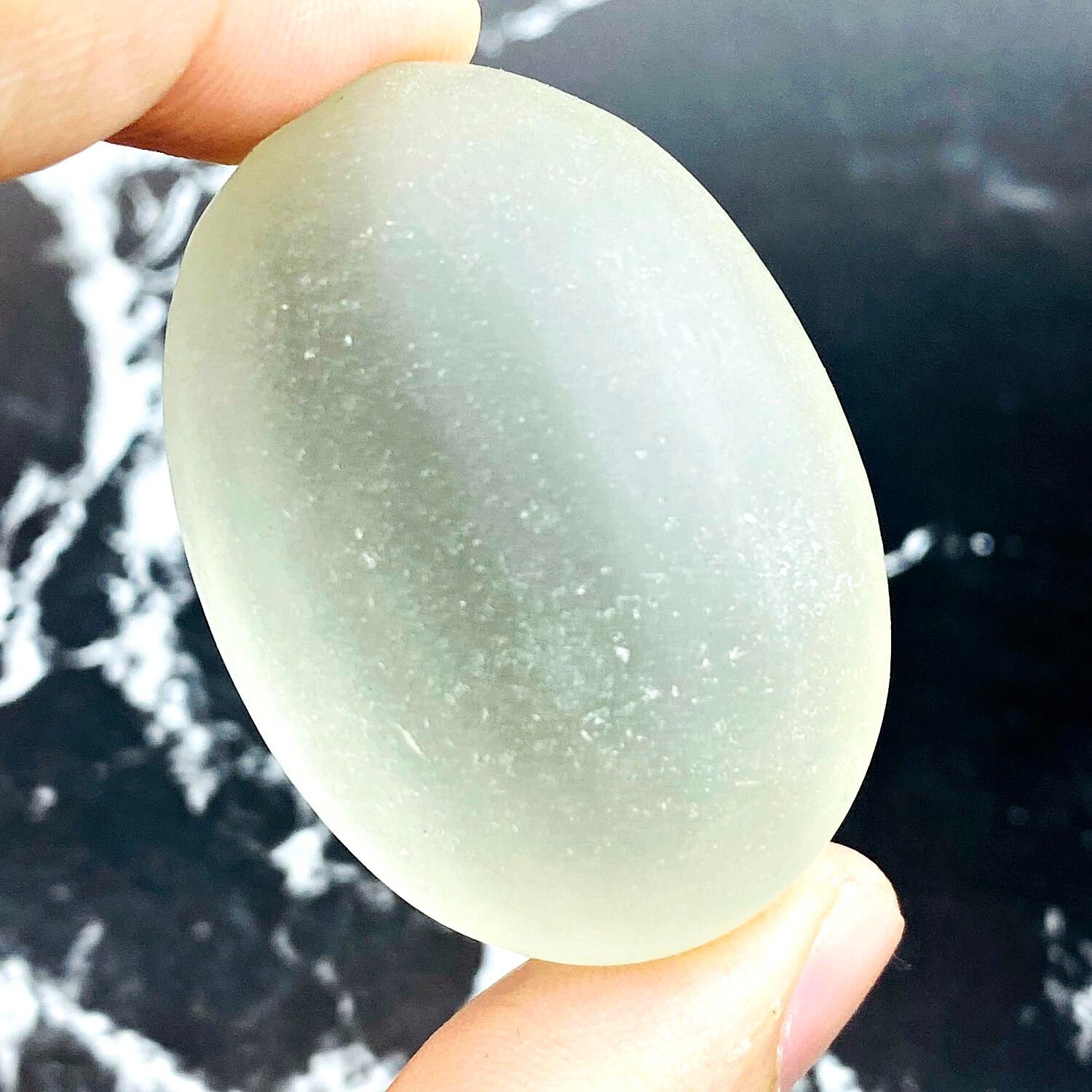 Mystical Mae Khong River Rock Gems Stone Leklai Naga Egg White Thai Amulet 17602