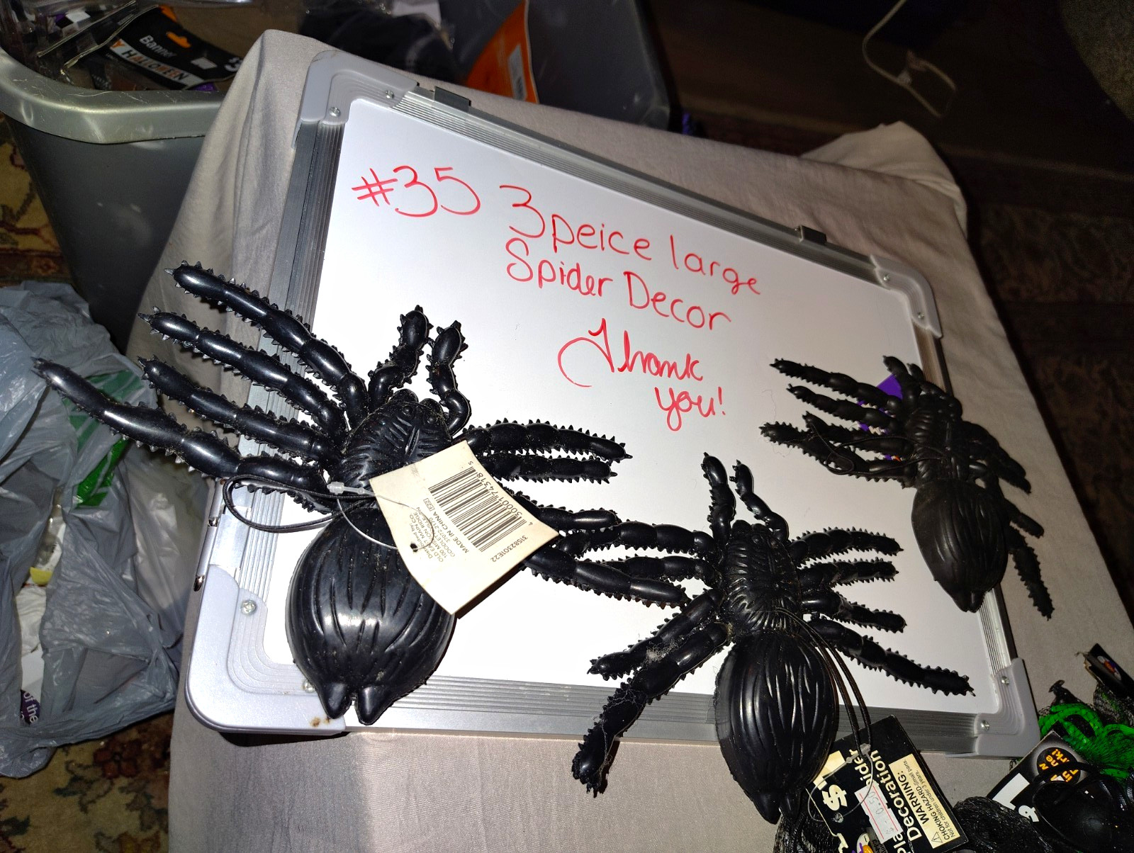 3pc Large Black Plastic Spider Halloween Decor Props Spider Decoration Set 3pc Large Black Plastic Spider Halloween Decor Props Spider Decoration Set