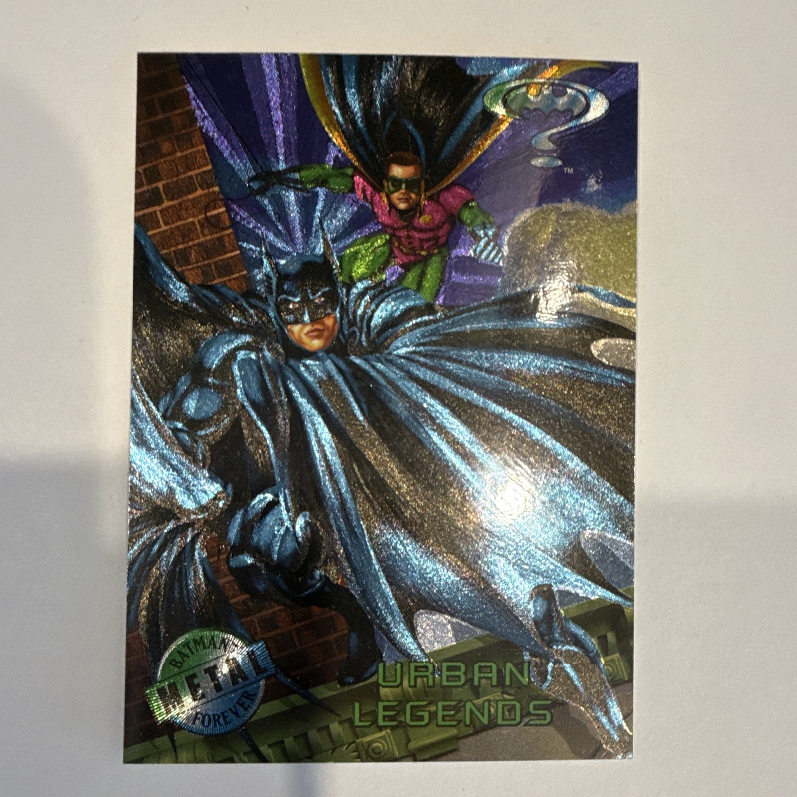1995 Fleer DC Batman Forever Metal Trading Card #98 Urban Legends 1995 Fleer DC Batman Forever Metal Trading Card #98 Urban Legends