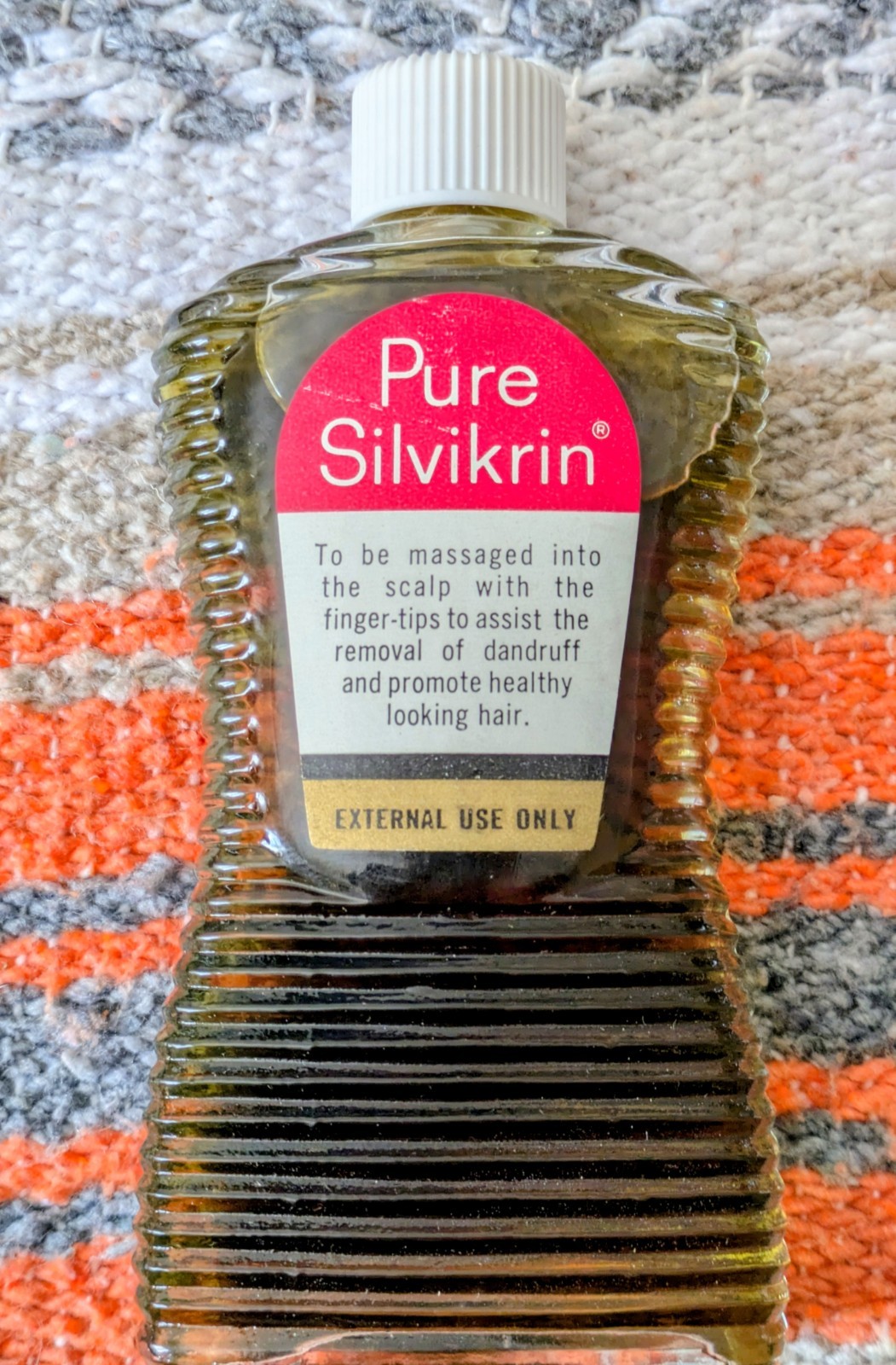 Pure Silvikrin Beecham Products Vintage 1960s Hair Tonic Full Glass Bottle