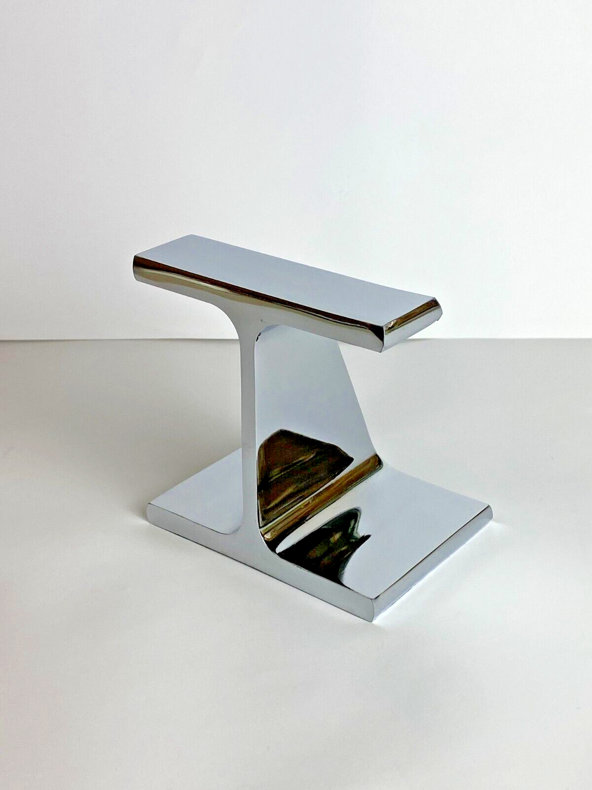 BILL CURRY STYLE CHROME I BEAM BOOKEND MCM HEAVY PIECE BILL CURRY STYLE CHROME I BEAM BOOKEND MCM HEAVY PIECE