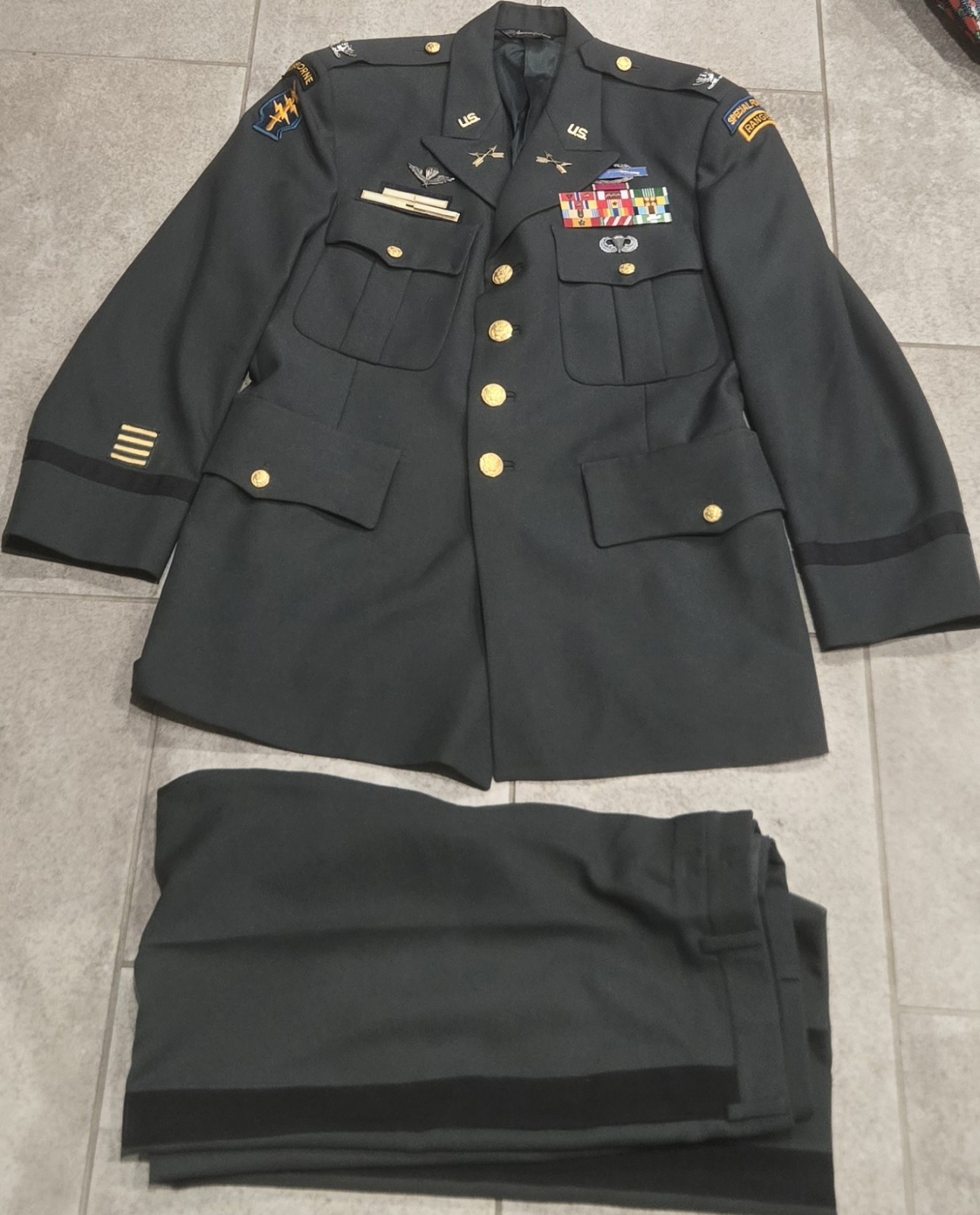 Vintage US Army Class A Green Uniform Colonel Special Forces Ranger Vietnam 42S