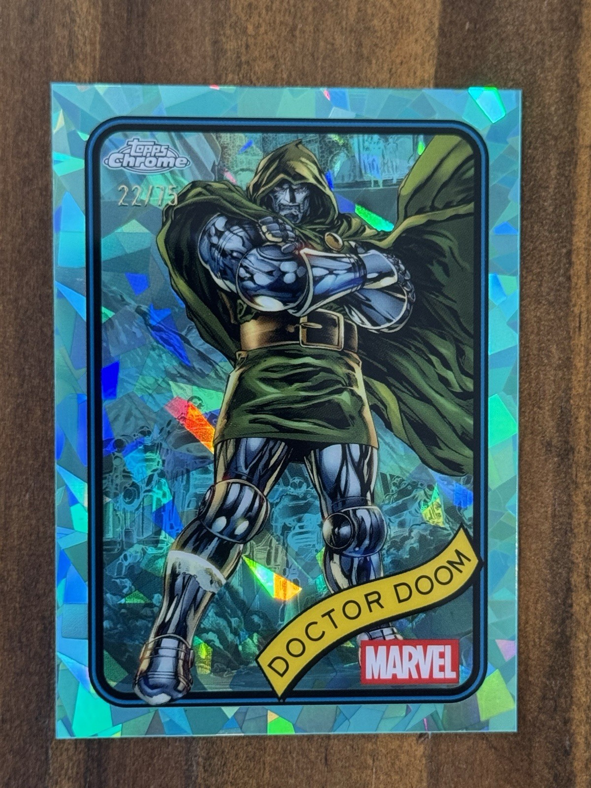 2025 Topps Chrome Marvel Sapphire Edition DOCTOR DOOM Aqua Refractor /75 2025 Topps Chrome Marvel Sapphire Edition DOCTOR DOOM Aqua Refractor /75