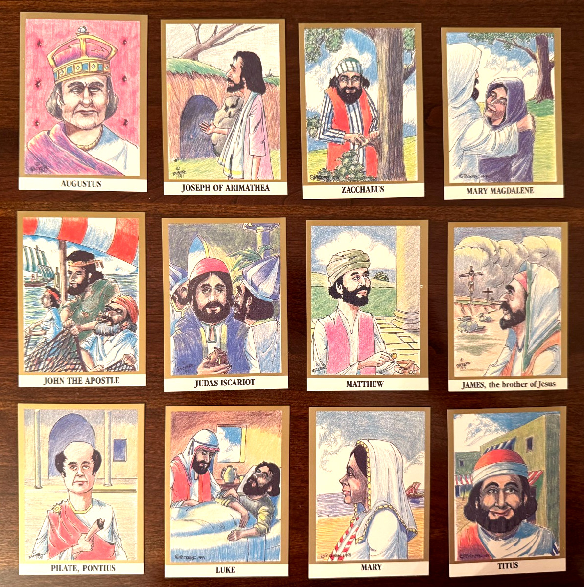 Bible Trading Cards - 164 New Testament Character Cards - RARE - Vintage, 1991