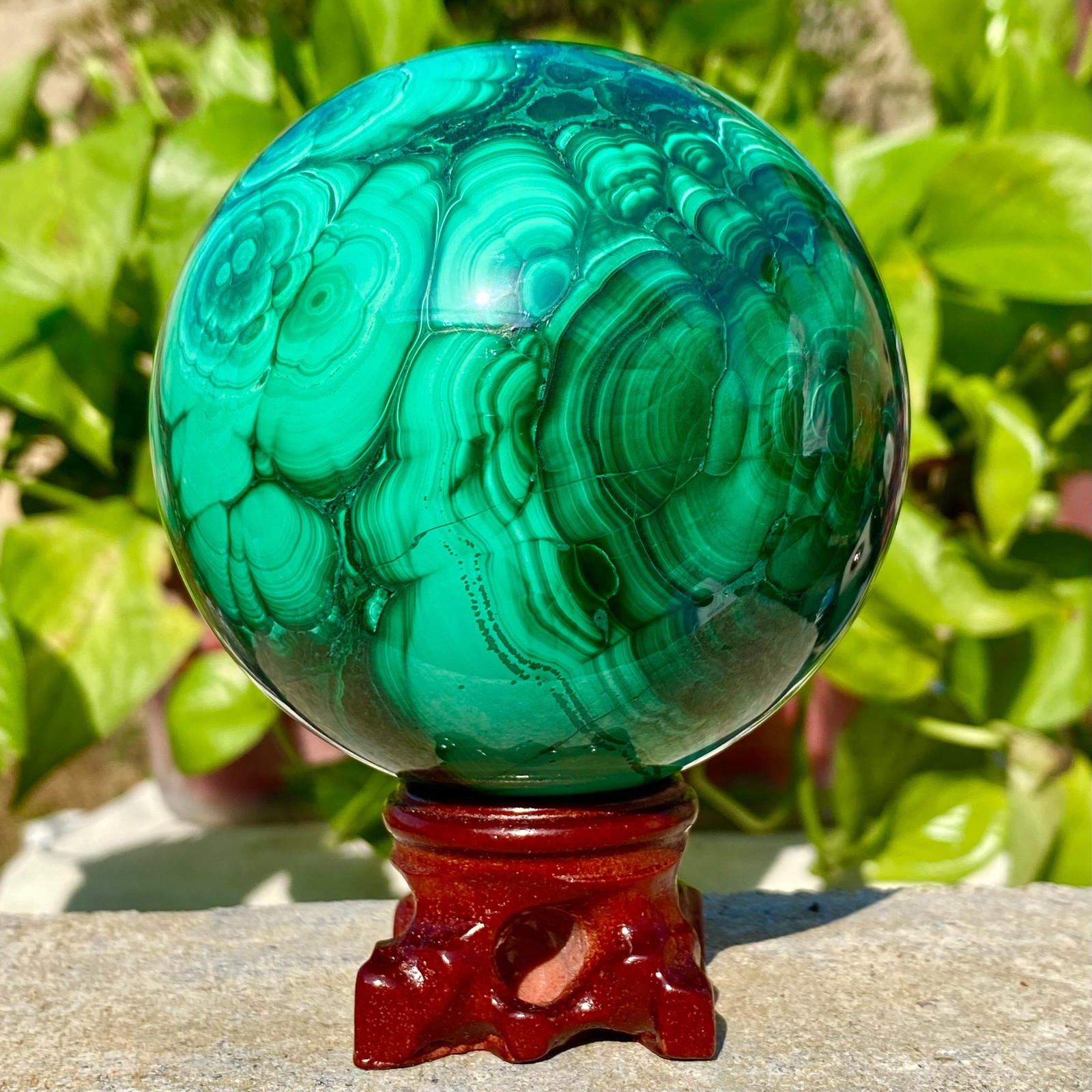 3LB Rare Natural Malachite Quartz Hand Carved Sphere Crystal Healing 3LB Rare Natural Malachite Quartz Hand Carved Sphere Crystal Healing