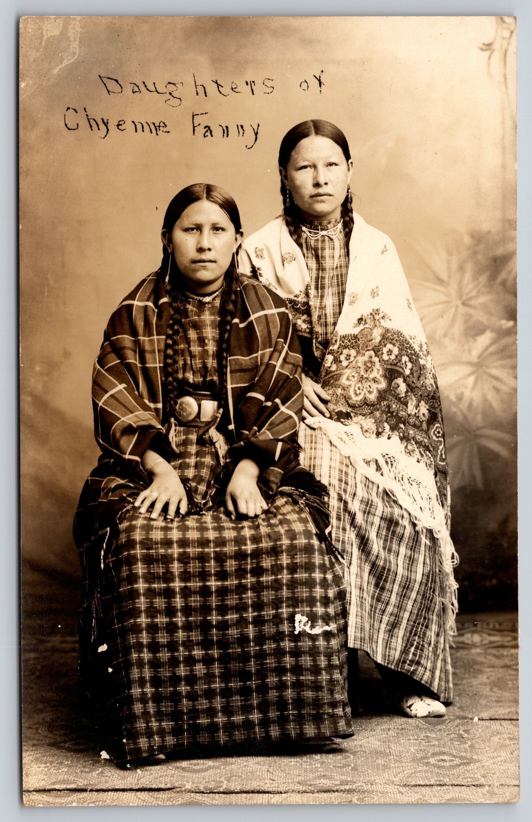 RPPC Photo Postcard Cheyenne Fanny Belles Native American Indians 1900s RPPC Photo Postcard Cheyenne Fanny Belles Native American Indians 1900s