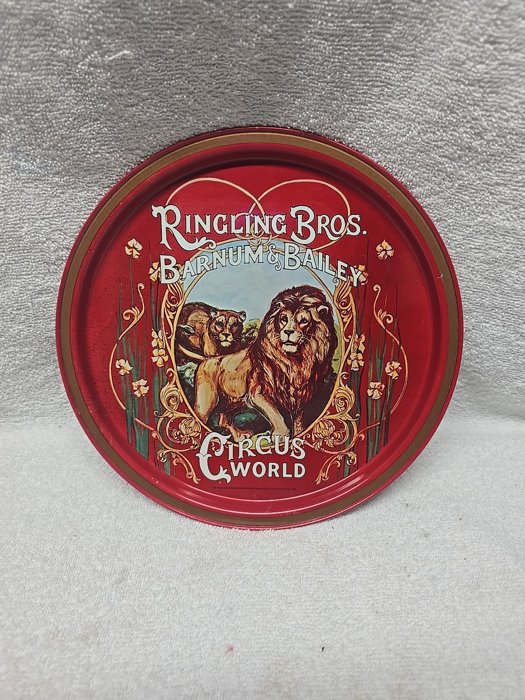 RARE Vintage Ringling Bros. Barnum&Bailey Circus World Tin Metal Serving Tray RARE Vintage Ringling Bros. Barnum&Bailey Circus World Tin Metal Serving Tray