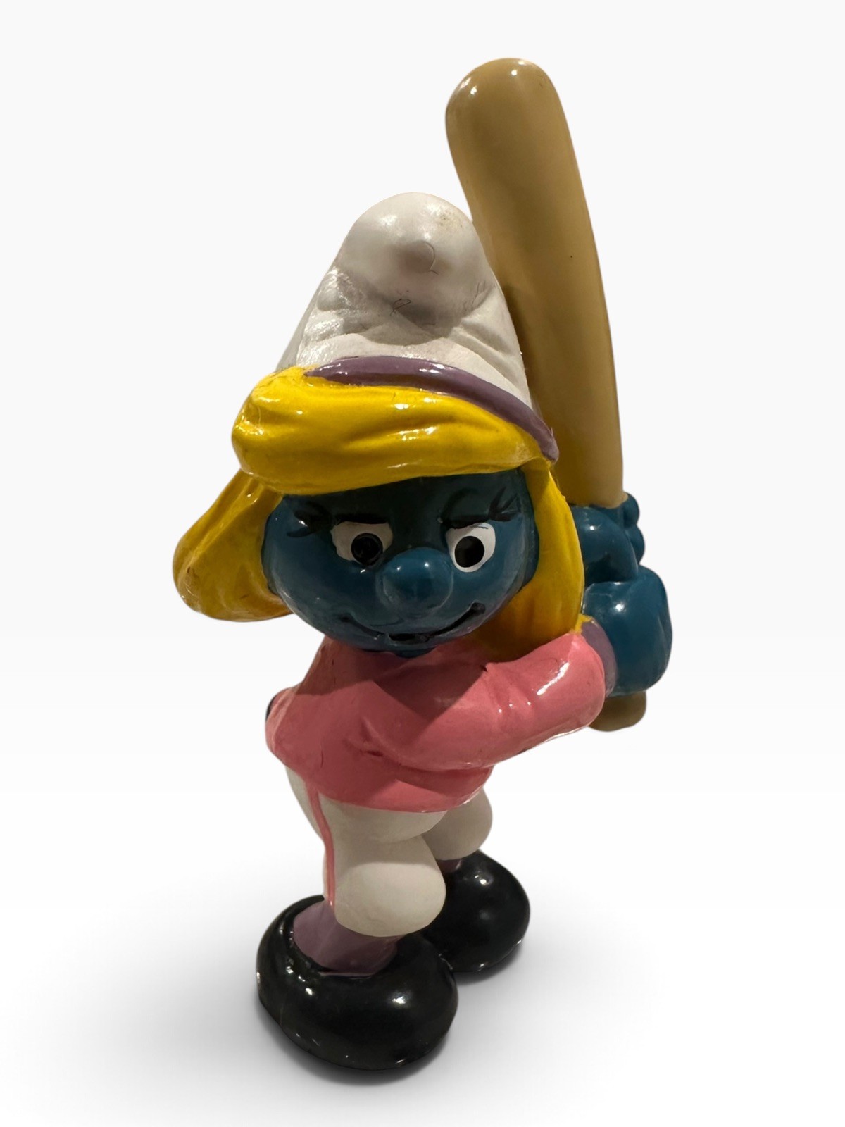 Vintage 1984 Smurfette Baseball Player Figure Schleich Peyo Hong Kong W Berrie Vintage 1984 Smurfette Baseball Player Figure Schleich Peyo Hong Kong W Berrie
