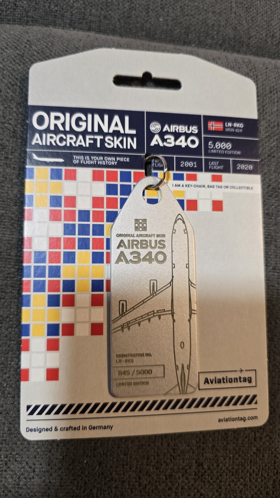 Aviationtag SAS Airbus A340 Silver (Silber) LN-RKG Aviationtag SAS Airbus A340 Silver (Silber) LN-RKG