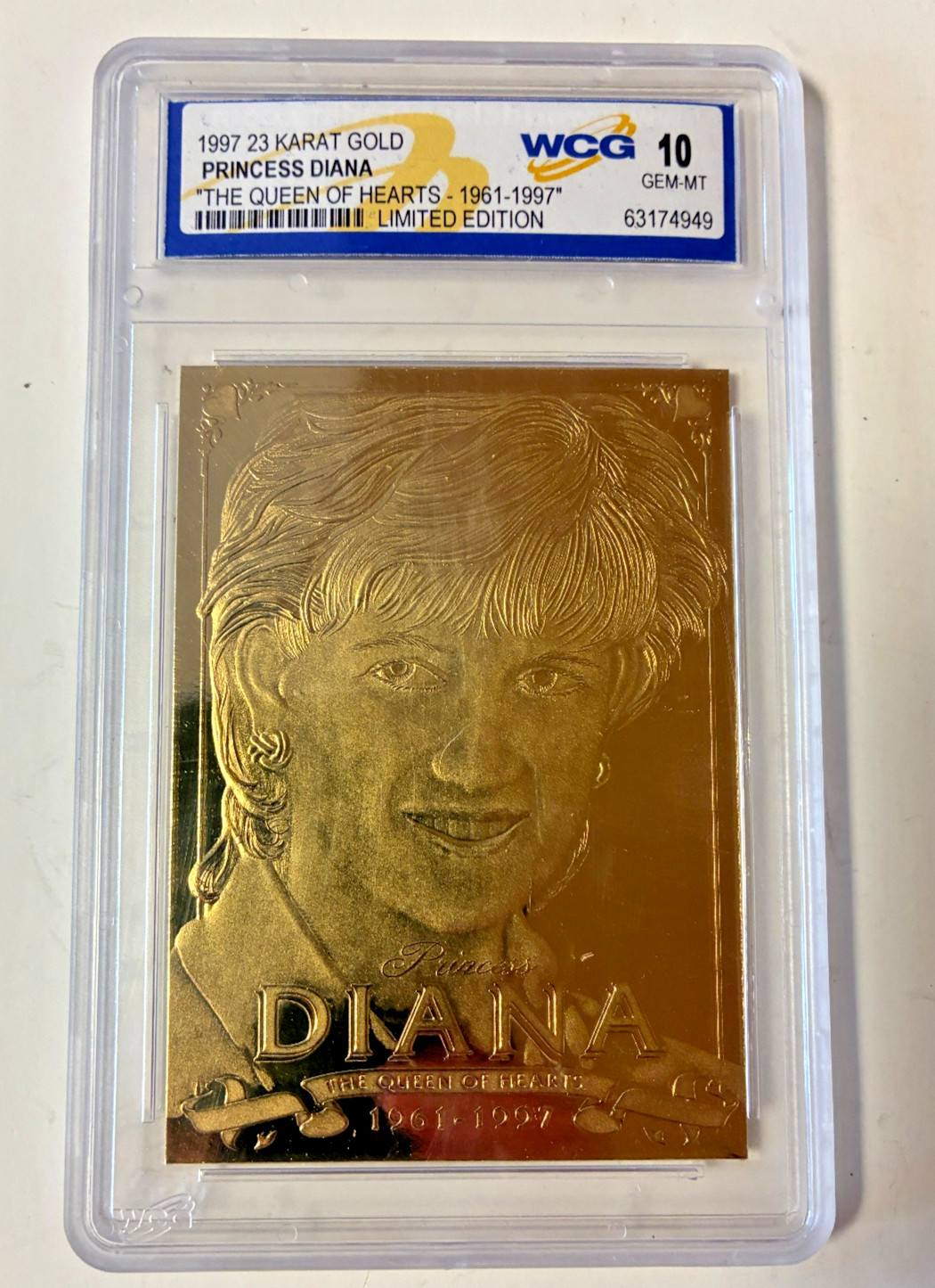 Princess Diana “The Queen of Hearts” 23‑Karat Gold Foil Cards WCG 10 Lot of Four Princess Diana “The Queen of Hearts” 23‑Karat Gold Foil Cards WCG 10 Lot of Four