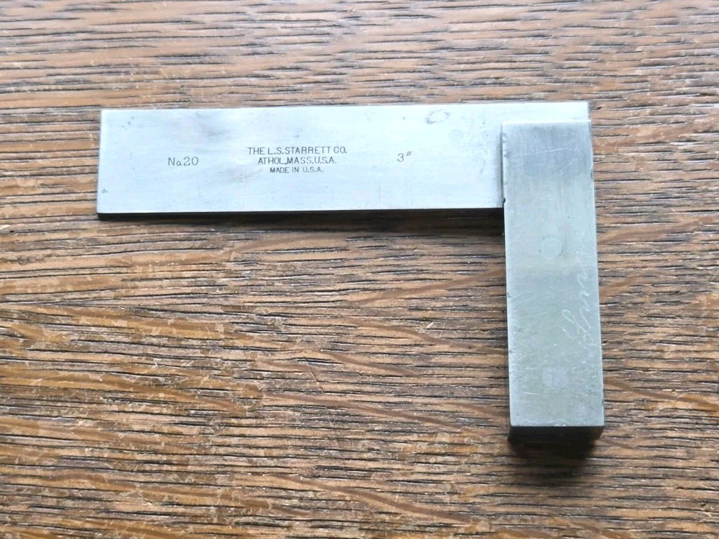Starrett No. 20 Steel Square 3" Machinist Tool USA 