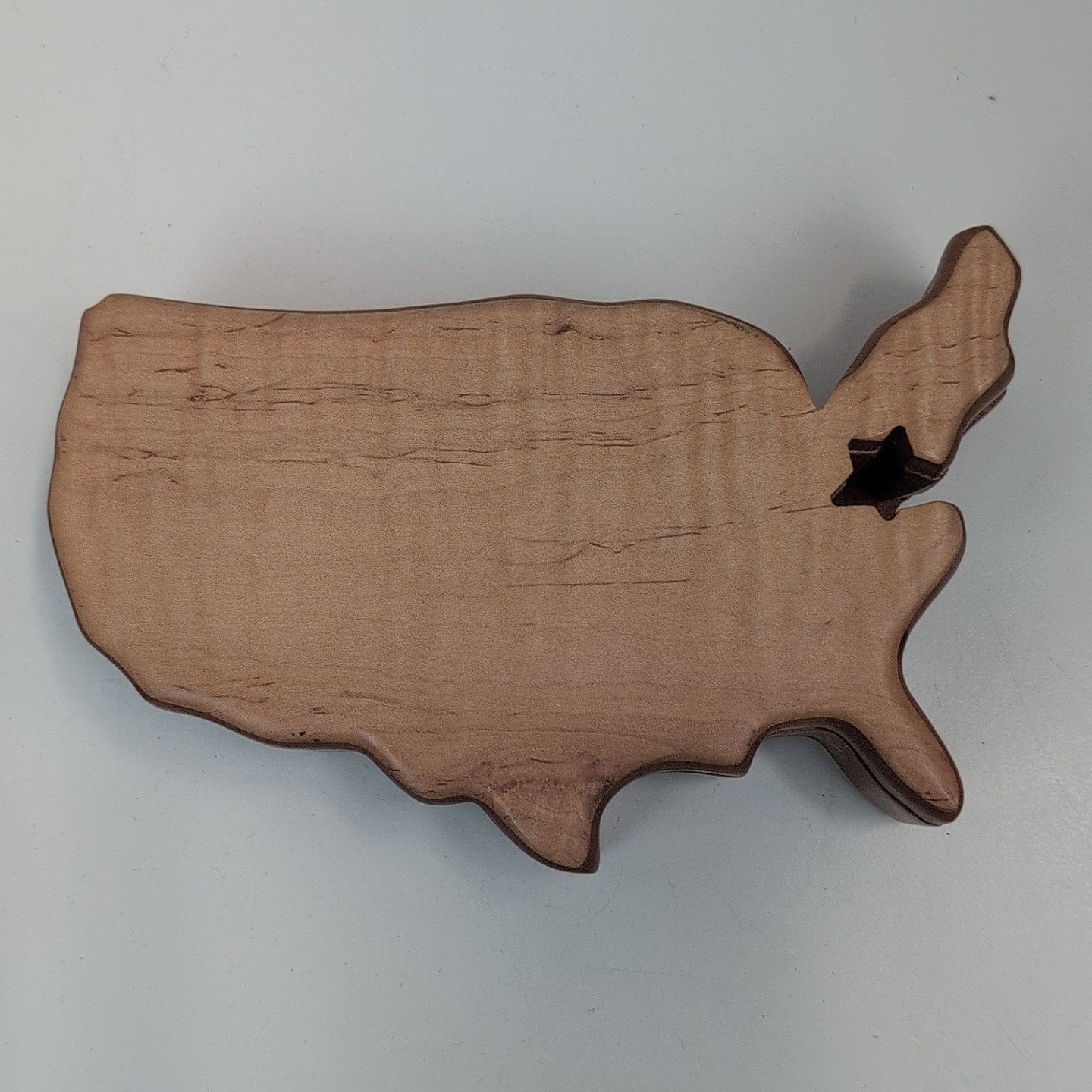 Handcrafted Mahogany USA Map Puzzle Trinket Box Wooden Keepsake Jewelry Storage Handcrafted Mahogany USA Map Puzzle Trinket Box Wooden Keepsake Jewelry Storage