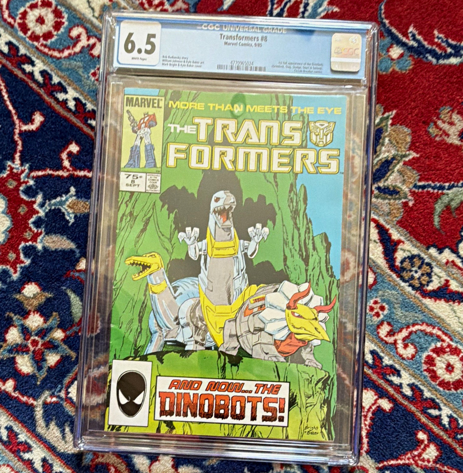 The Transformers #8 CGC 6.5 (1985) Marvel Comics 1st Dinobots White Pages Hot The Transformers #8 CGC 6.5 (1985) Marvel Comics 1st Dinobots White Pages Hot