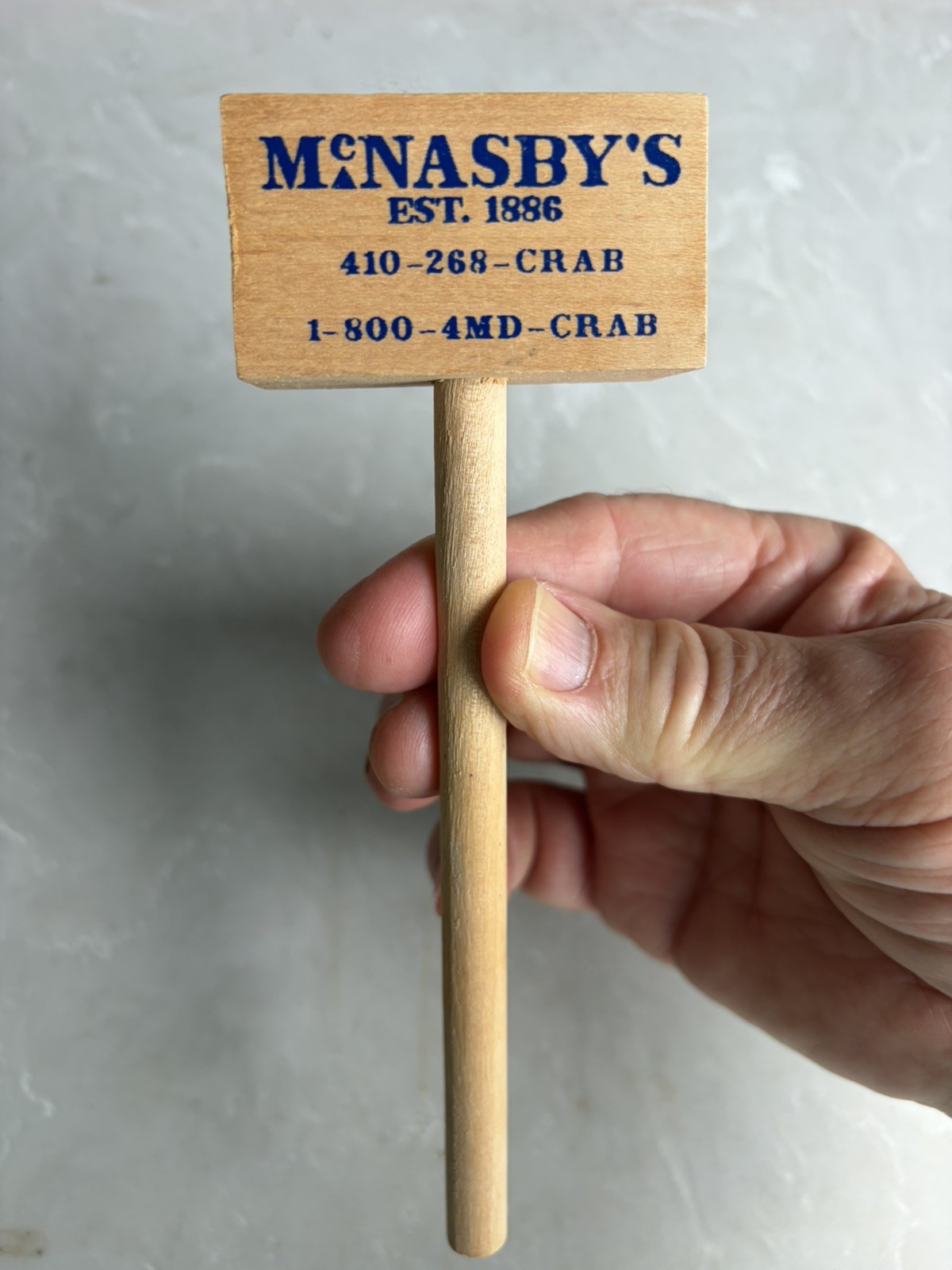 Wood Crab Mallet Hammer ANNAPOLIS MD McNasby's Rare Chesapeake Bay Steamed Crab Wood Crab Mallet Hammer ANNAPOLIS MD McNasby's Rare Chesapeake Bay Steamed Crab