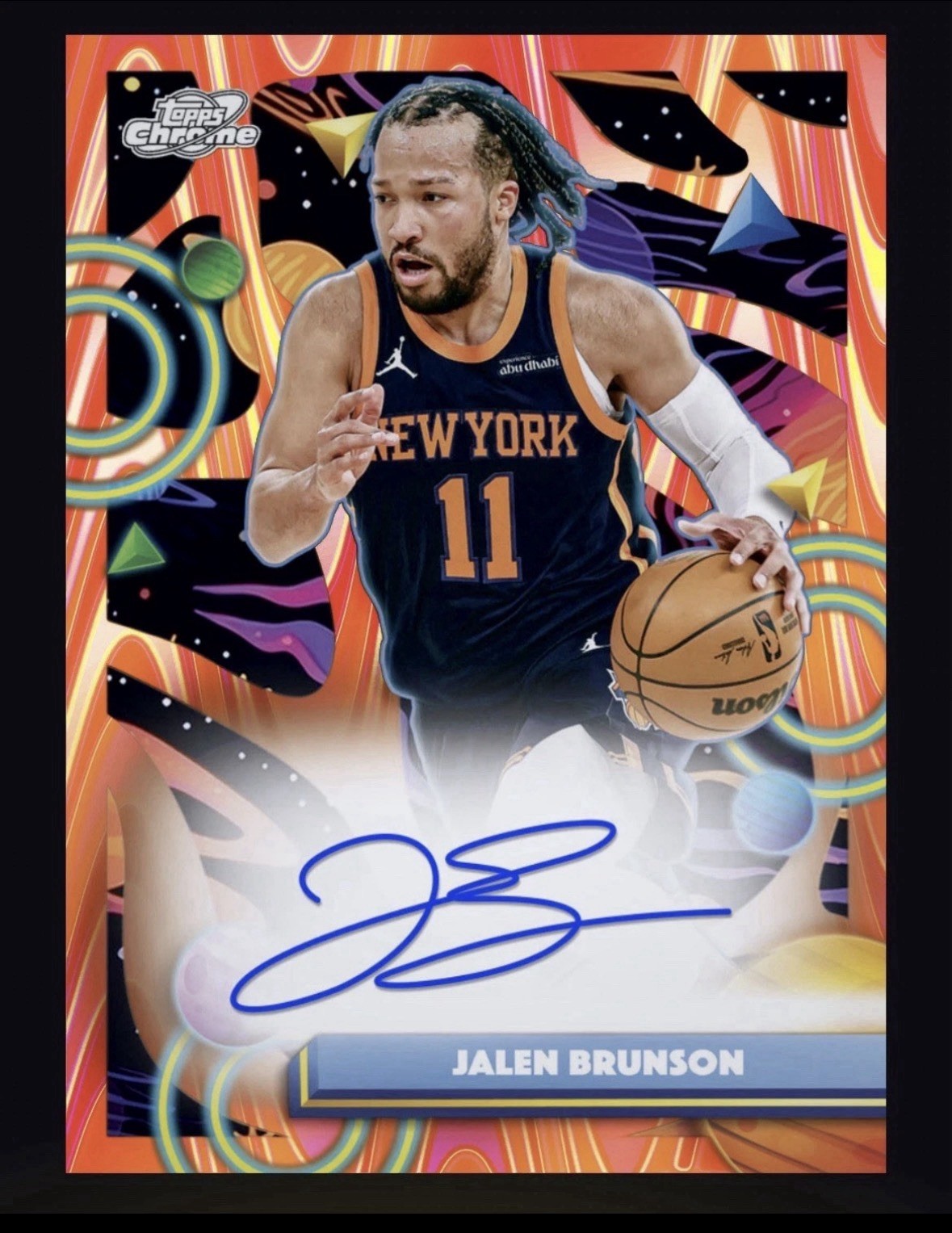 Jalen Brunson Topps Cosmic Chrome NBA Collect 2026 Orange /25 Auto App Card💎
