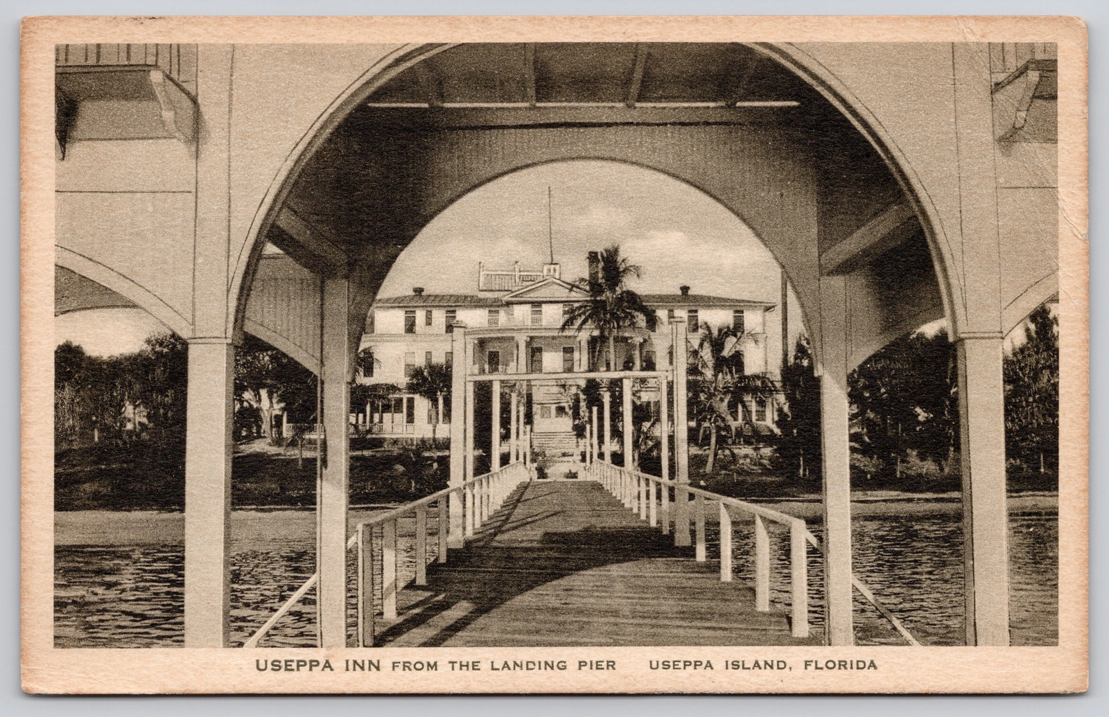 Useppa Island Florida FL Useppa Inn Landing Pier Postcard 1930 Useppa Island Florida FL Useppa Inn Landing Pier Postcard 1930
