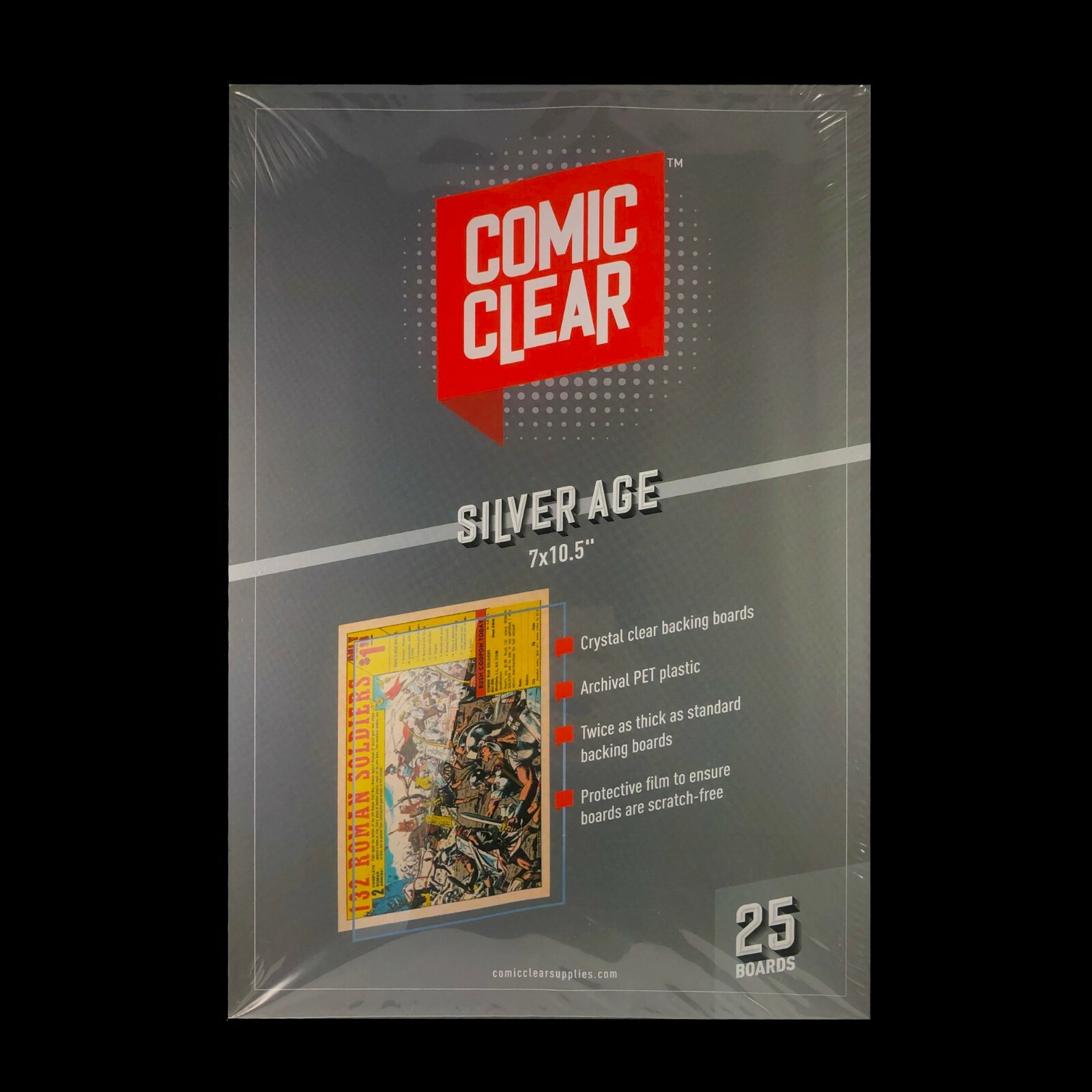 25-pack of Crystal-Clear Comic Clear Backing Boards - Silver Age Size 25-pack of Crystal-Clear Comic Clear Backing Boards - Silver Age Size