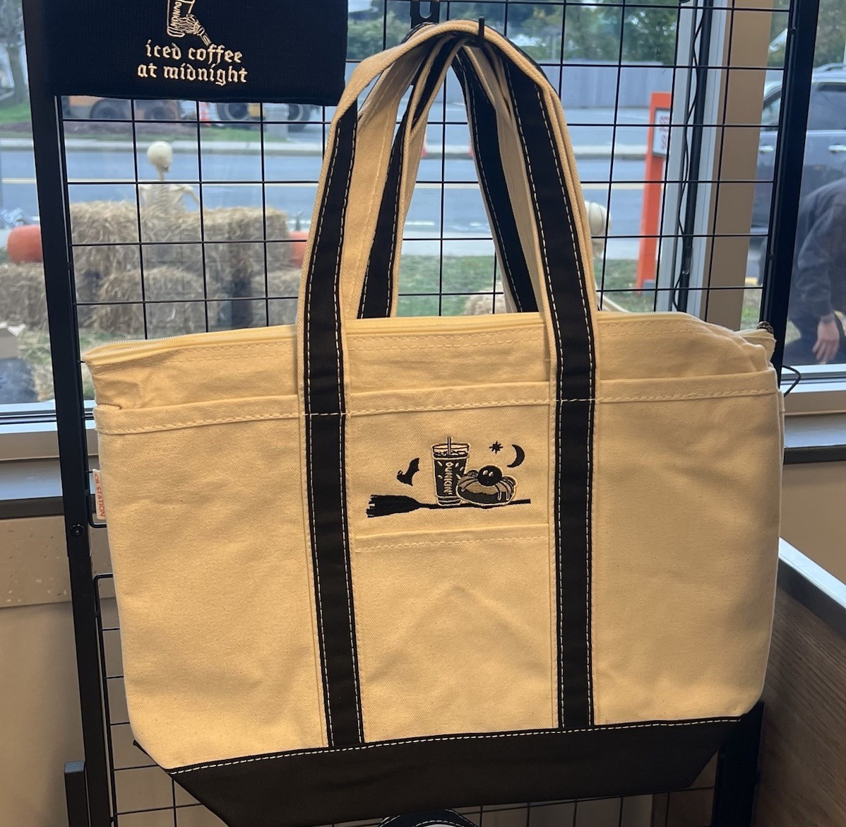 Dunkin Salem Halloween 2026 Canvas Tote Bag Spider Coffee RARE Limited Edition