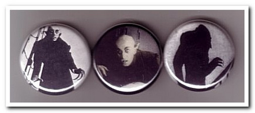 NOSFERATU Buttons Pins Badges 3 goth gothic vampire Orlok Murnau Stoker NOSFERATU Buttons Pins Badges 3 goth gothic vampire Orlok Murnau Stoker