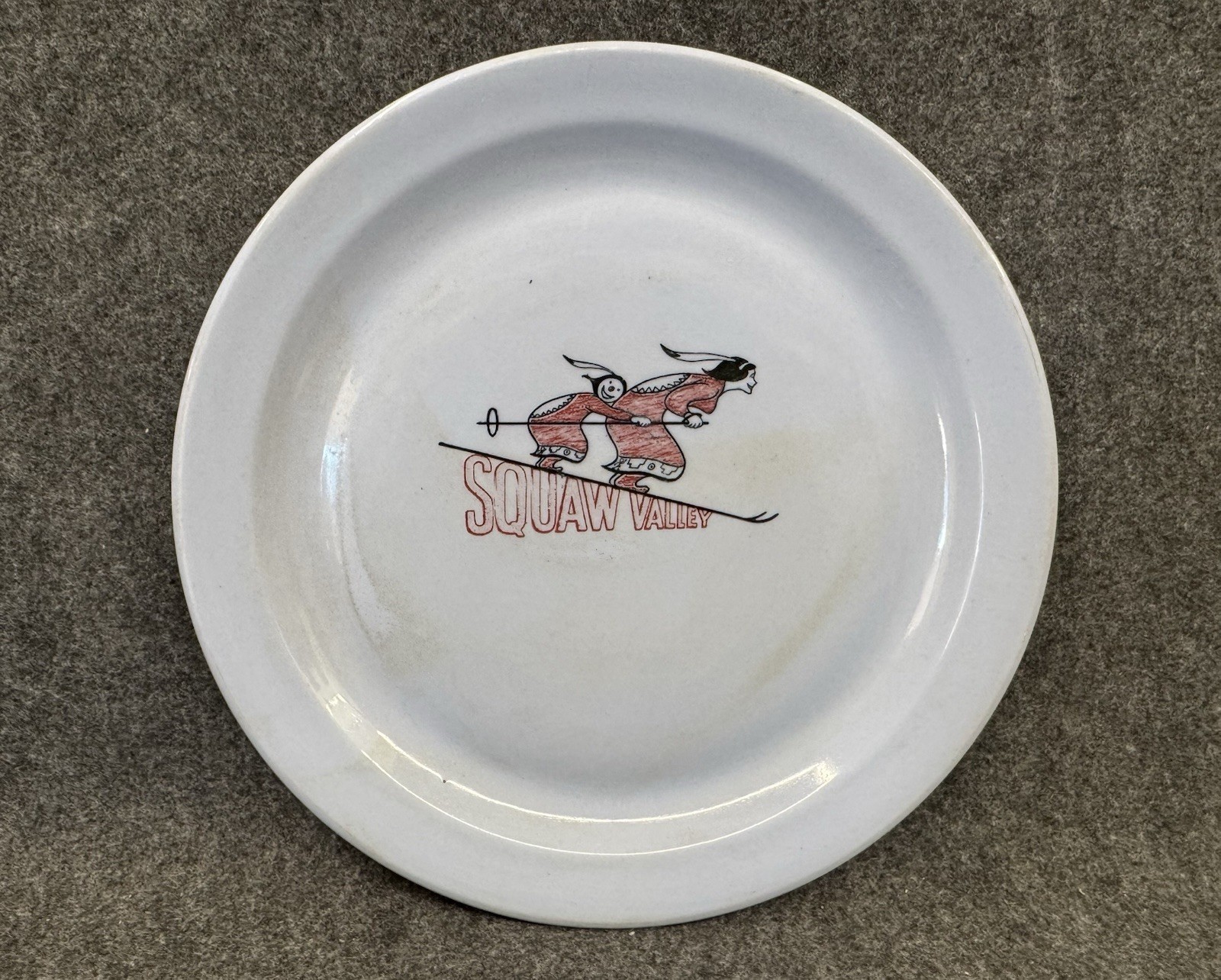 Rare SQUAW VALLEY Ski Resort 11.5" Large Restaurant TEPCO Dinner Plate Dish READ