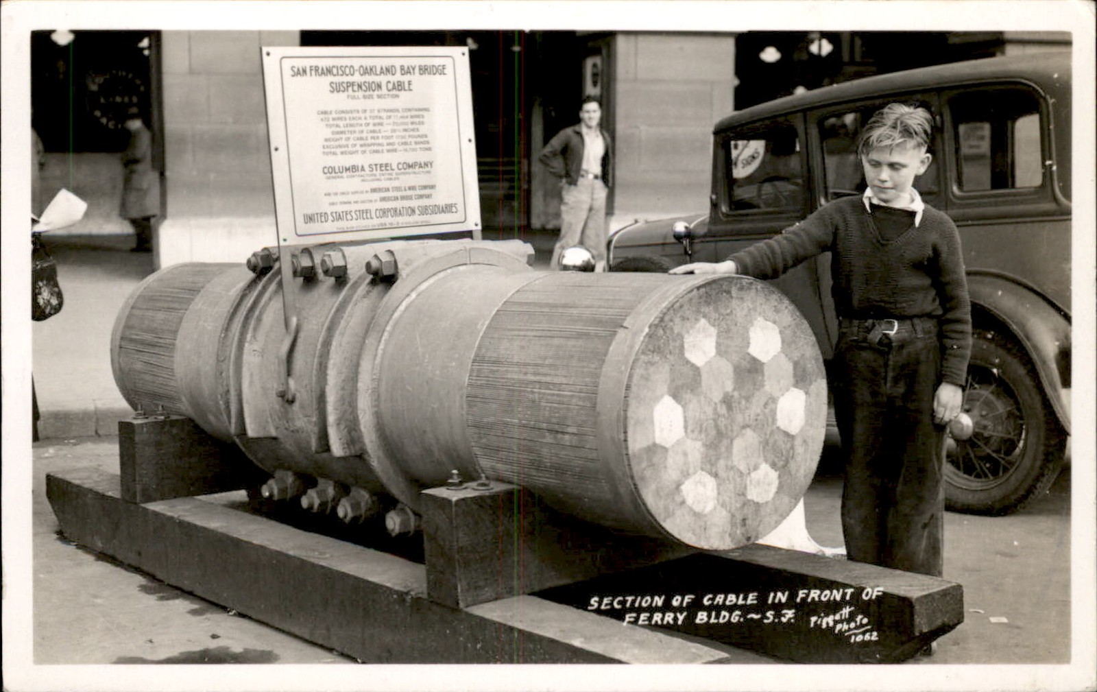 San Francisco CA Bridge Cable Section Display c1930s Real Photo Postcard bhn San Francisco CA Bridge Cable Section Display c1930s Real Photo Postcard bhn