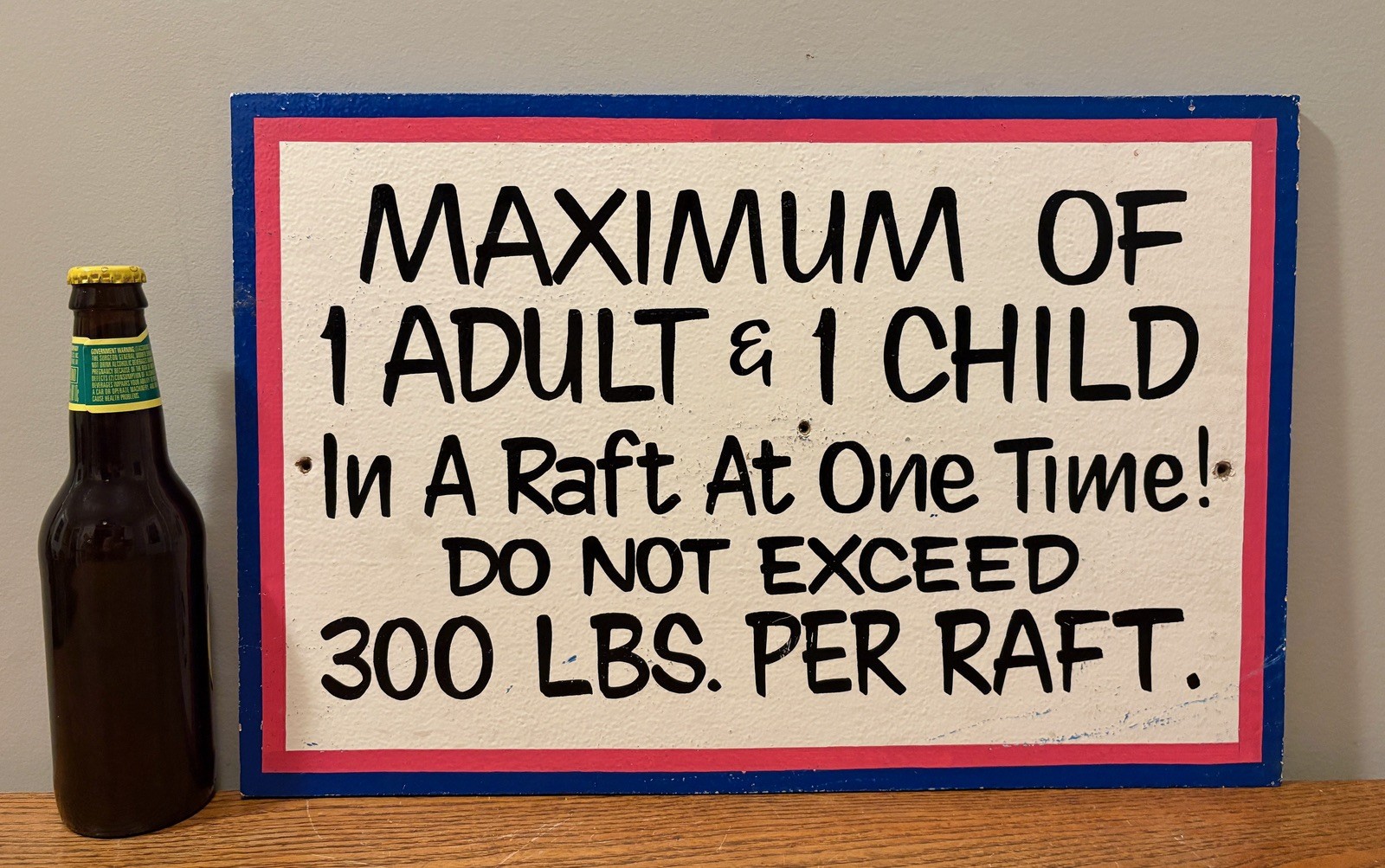 Vtg 12x18" Hand Painted Hurricane Amusement Water Park Raft Ride Warning Sign Vtg 12x18" Hand Painted Hurricane Amusement Water Park Raft Ride Warning Sign