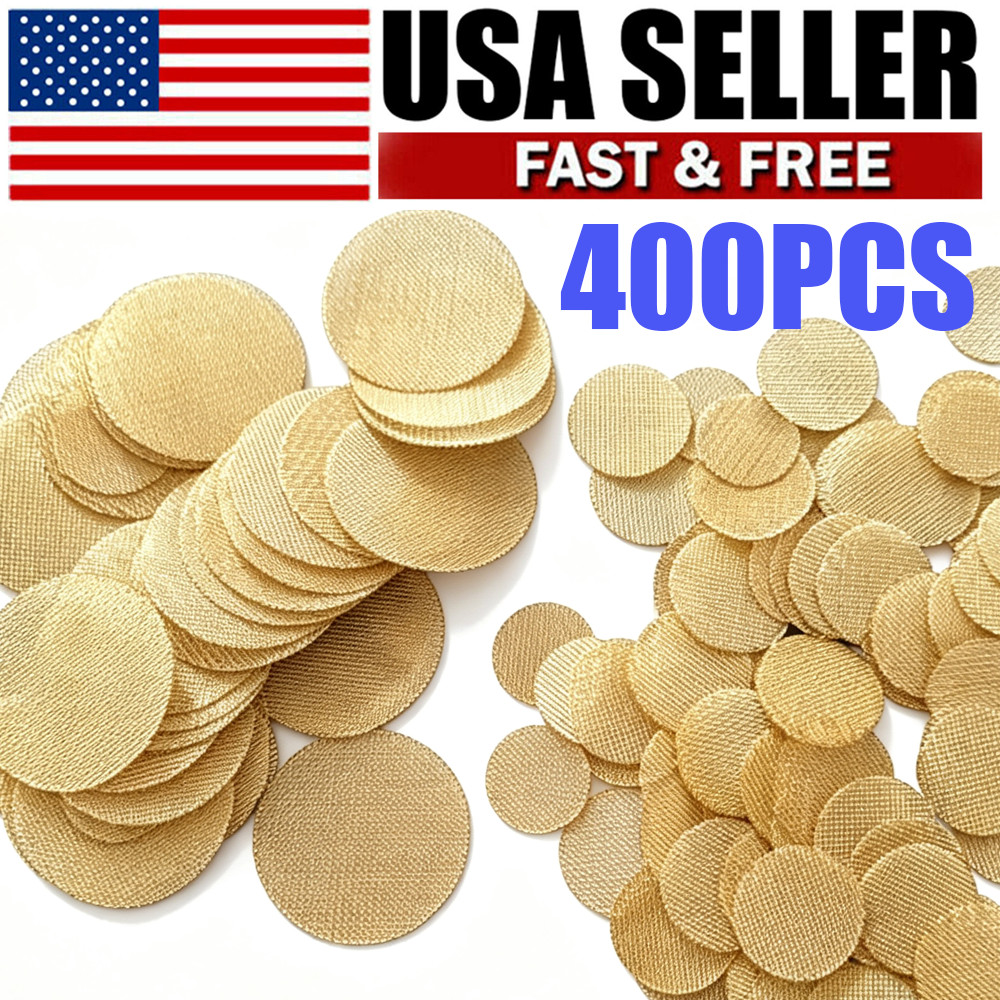 400Pcs 3/4" Brass Pipe Screens Heavy Duty High-Quality Round Filter Mesh Gold 400Pcs 3/4" Brass Pipe Screens Heavy Duty High-Quality Round Filter Mesh Gold