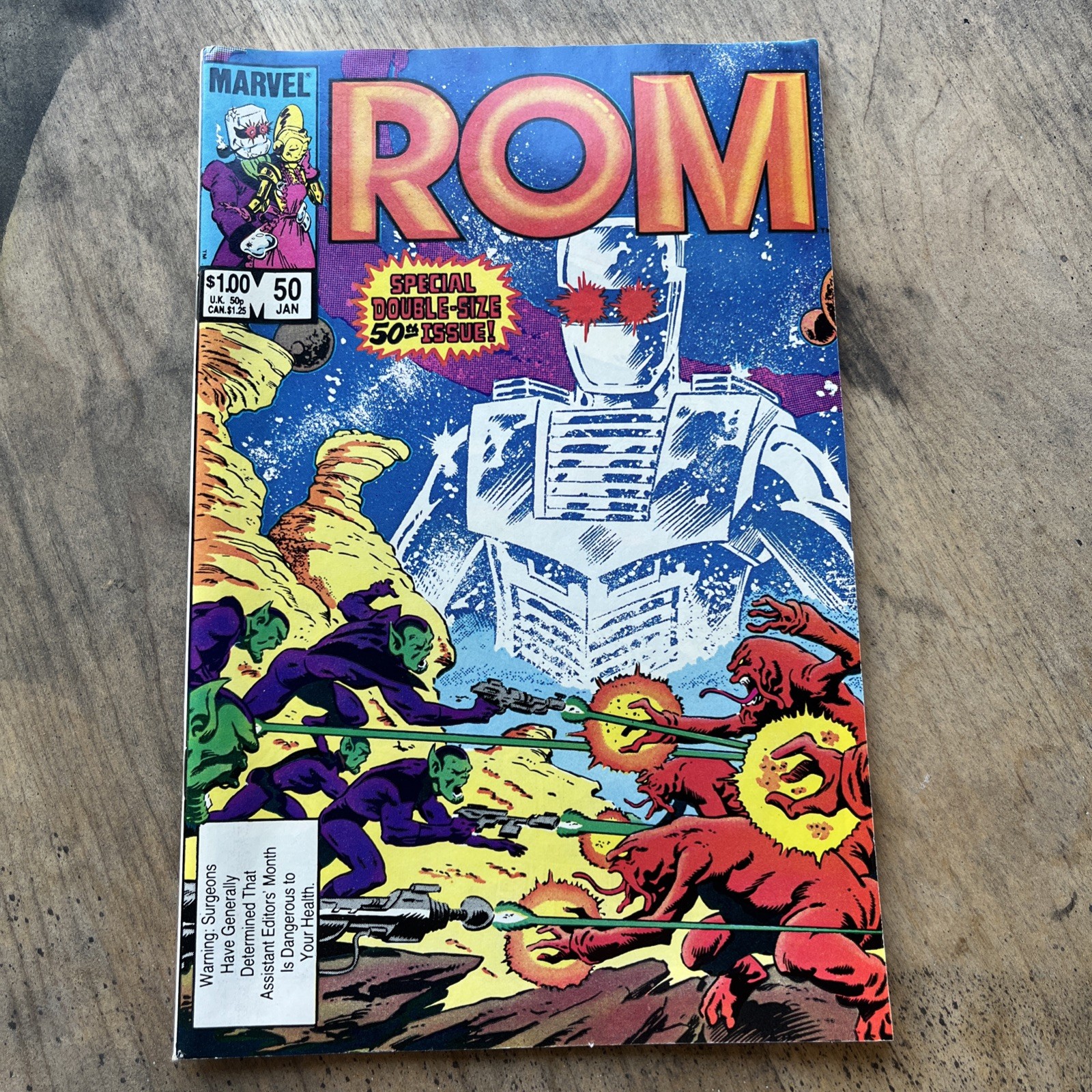 ROM SPACEKNIGHT #50 DOUBLE-SIZED MIKE ZECK Cover Marvel 1984 (239)