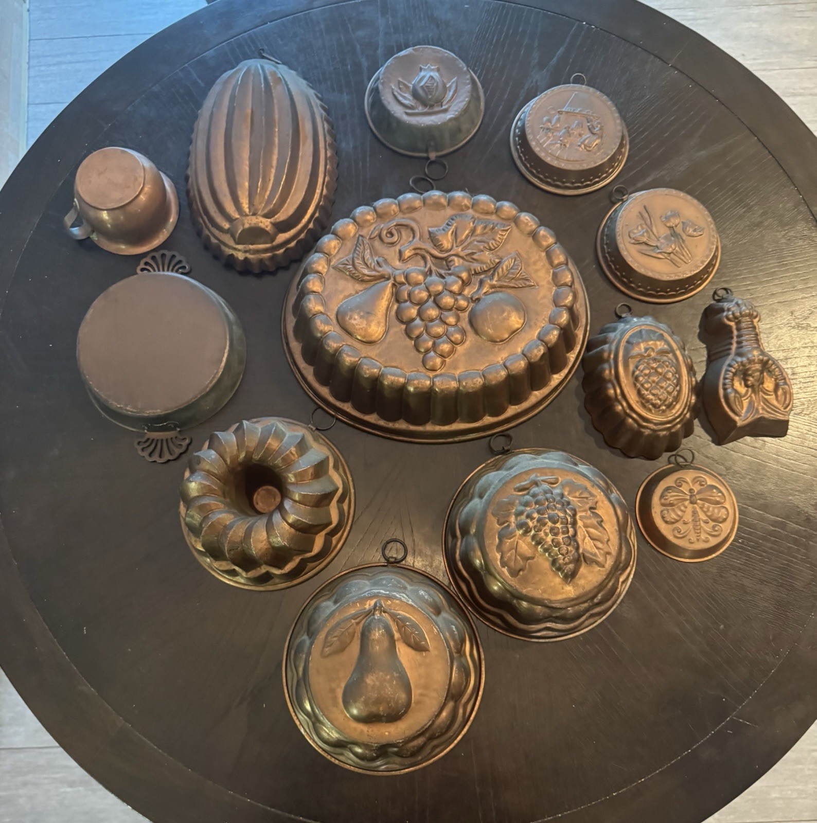 Huge Lot 13 Vintage Copper Kitchen Molds Premium Tin Lined & Solid Copper Decor Huge Lot 13 Vintage Copper Kitchen Molds Premium Tin Lined & Solid Copper Decor