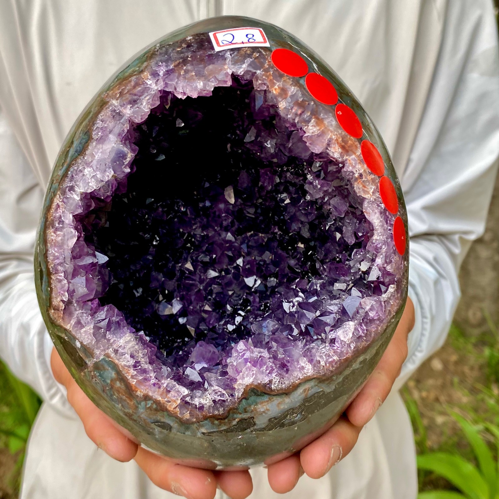 6.15LB High quality Natural Amethyst geode quartz crystal Dinosaur egg healing 6.15LB High quality Natural Amethyst geode quartz crystal Dinosaur egg healing