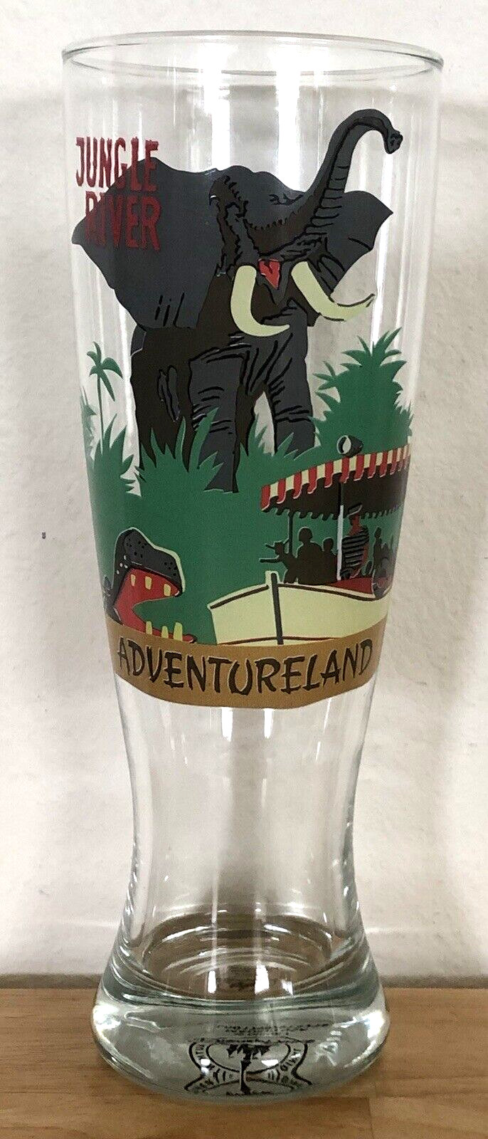 VINTAGE RARE HTF DISNEY PARKS ADVENTURELAND JUNGLE RIVER PILSNER GLASS MADE USA VINTAGE RARE HTF DISNEY PARKS ADVENTURELAND JUNGLE RIVER PILSNER GLASS MADE USA