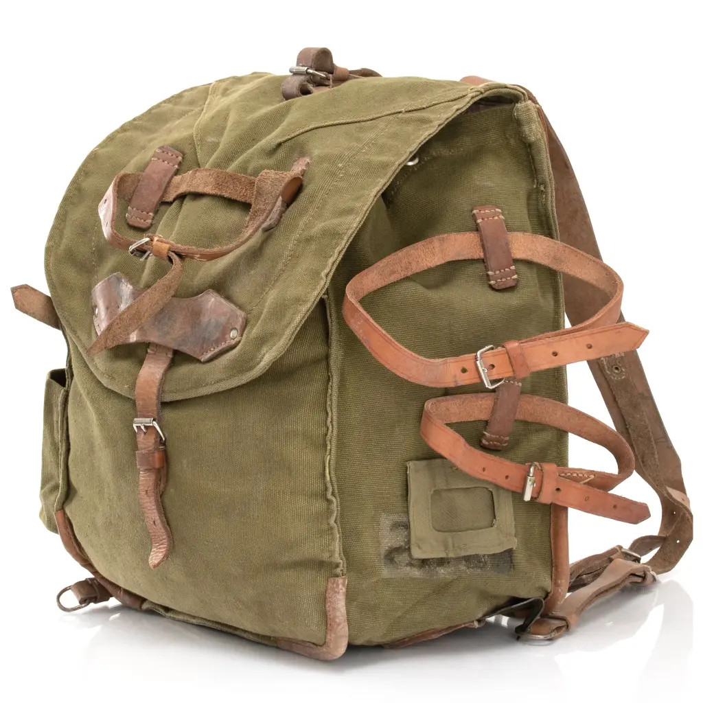 Surplus, Romanian Army Canvas Backpack and Helmet Surplus, Romanian Army Canvas Backpack and Helmet