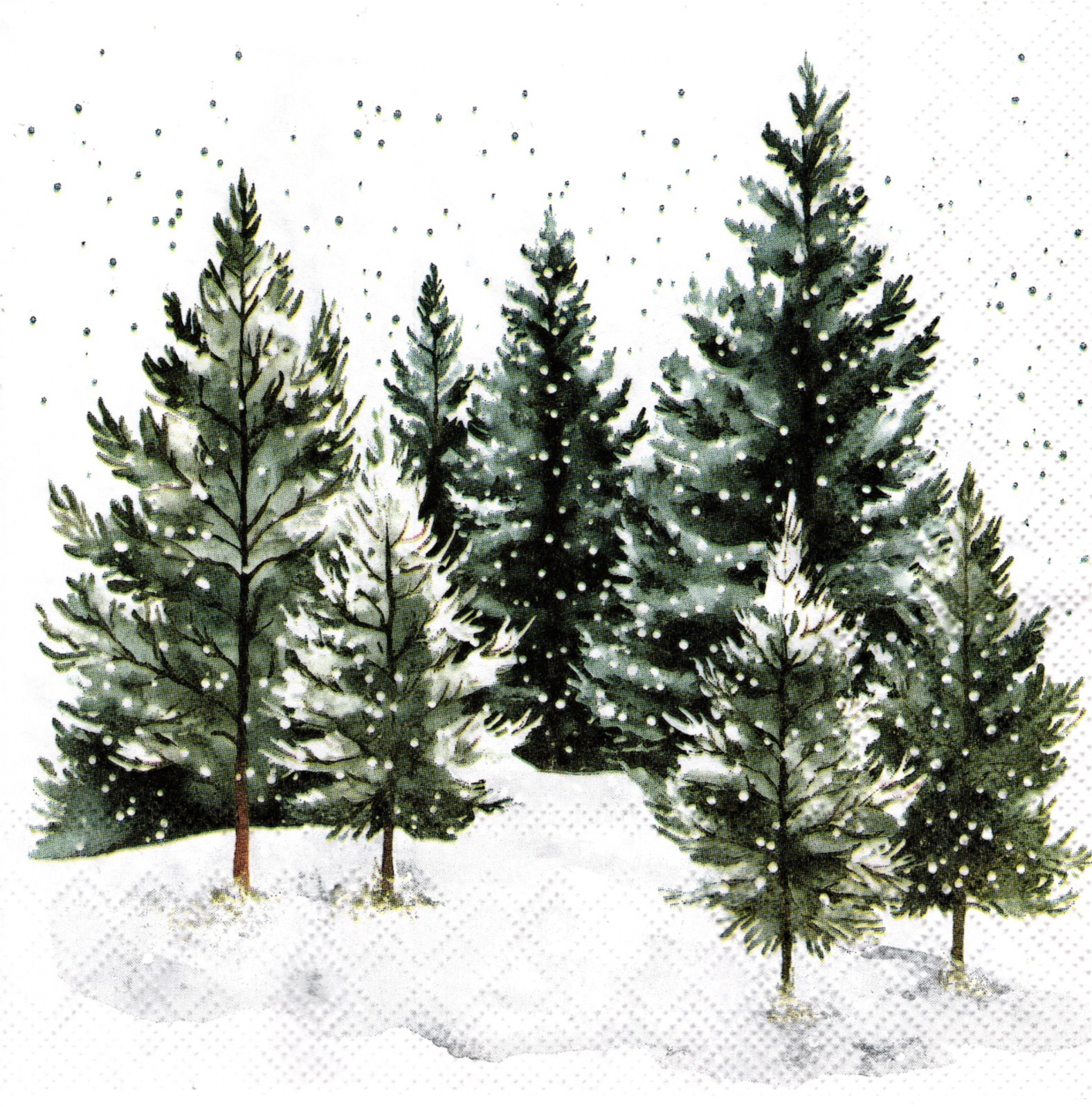 (2) Two Paper Lunch Napkins for Decoupage/Mixed Media - Whispering Pines trees (2) Two Paper Lunch Napkins for Decoupage/Mixed Media - Whispering Pines trees