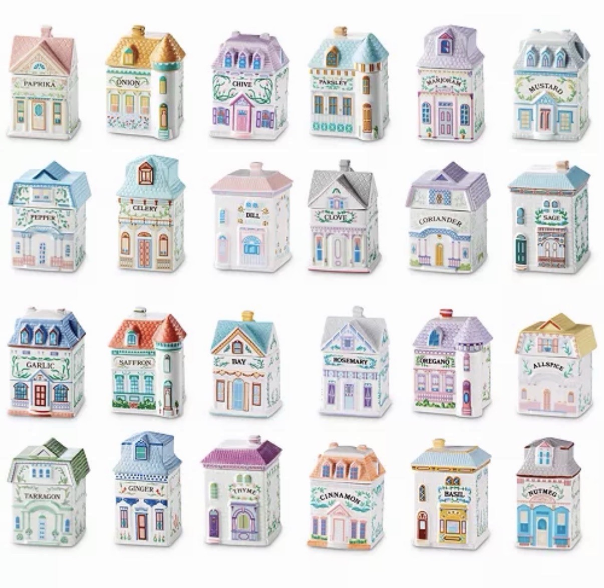 Lenox 2024 Spice Village 24 Piece Jar Set Complete Collection Box Set Ceramic Lenox 2024 Spice Village 24 Piece Jar Set Complete Collection Box Set Ceramic