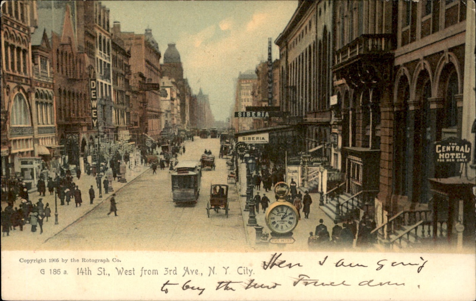 New York City NY 14th St. West from 3rd Ave. c1905 Vintage Postcard