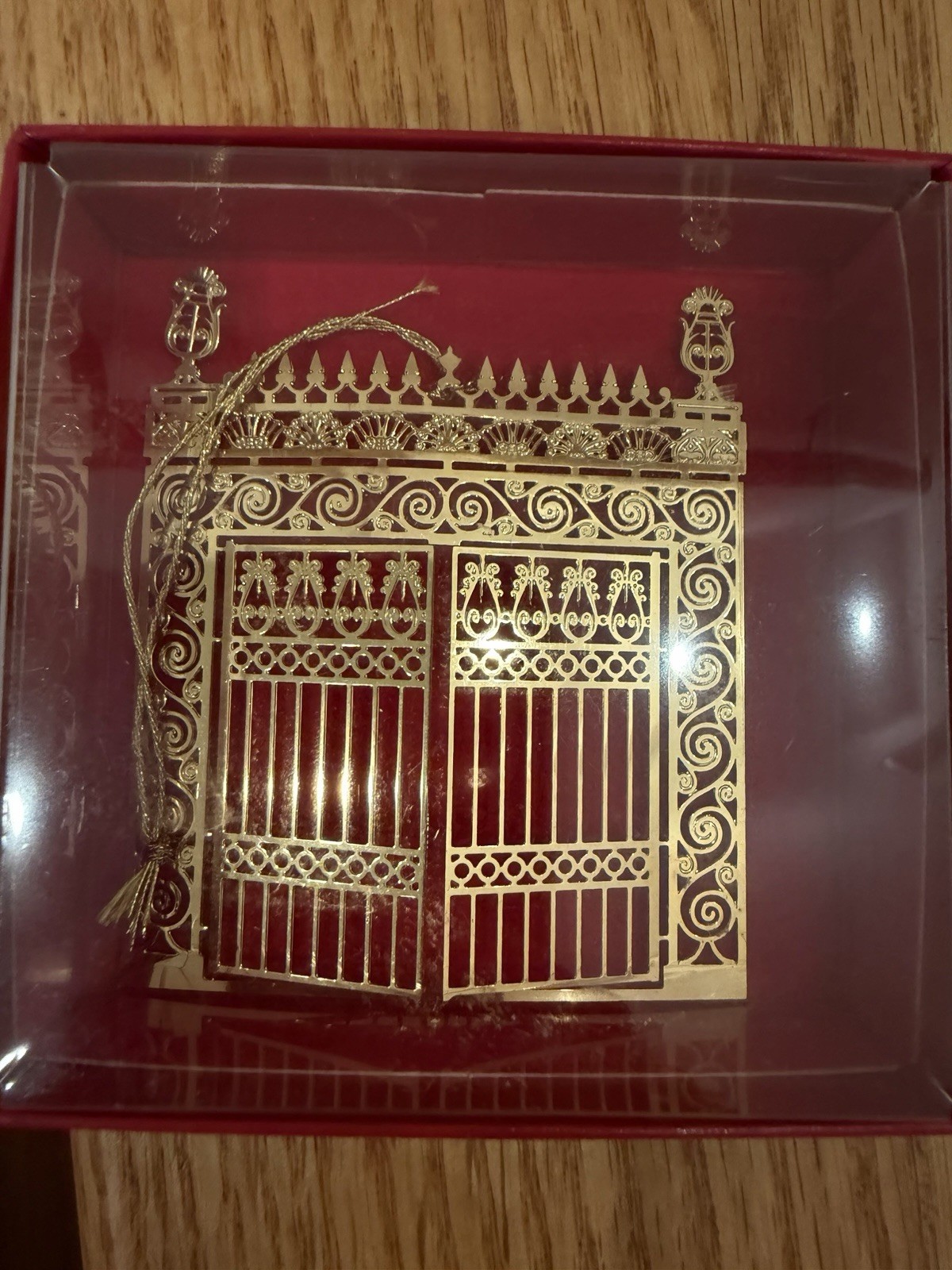 The Gate Of St. Phillips. Church Ornament Gold On Brass