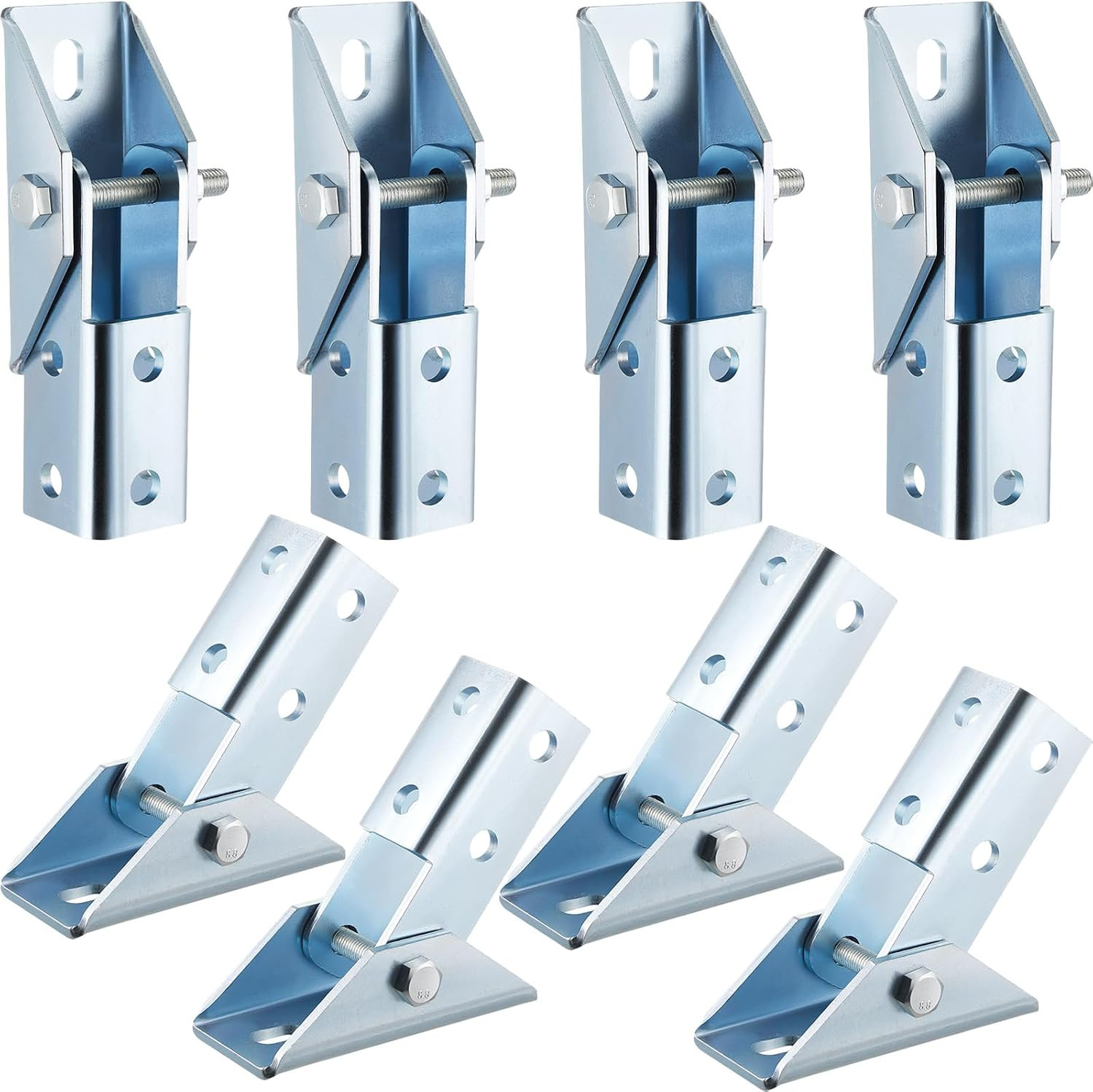 8 Pcs Adjustable Bracket Strut Channel, 8 Hole Wing Base Solar Panel 8 Pcs Adjustable Bracket Strut Channel, 8 Hole Wing Base Solar Panel