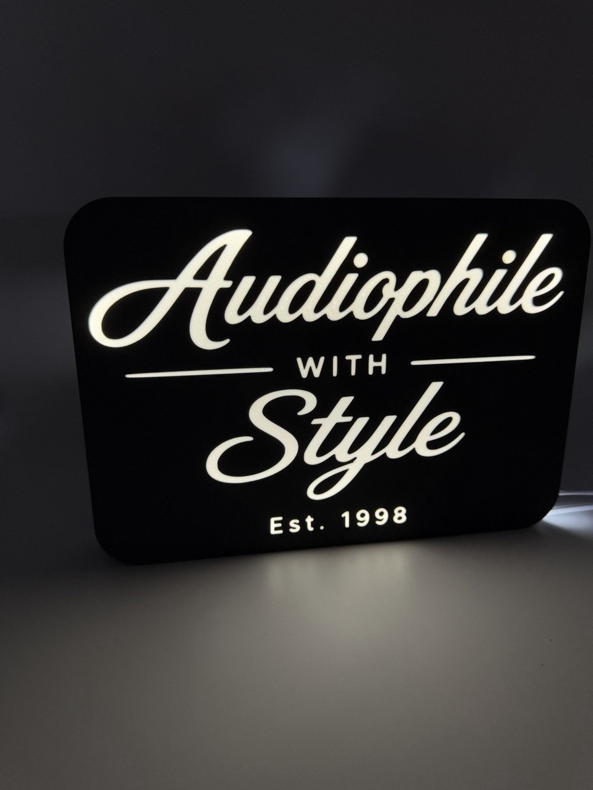 Audiophile With Style - Light Up LED Sign With USB Plug Audio Stereo Amp Record Audiophile With Style - Light Up LED Sign With USB Plug Audio Stereo Amp Record