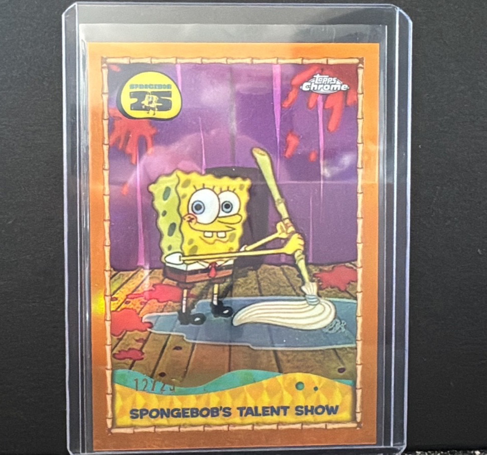 2025 Topps Chrome SpongeBob SpongeBob's Talent Show 25th Rare Insert /25 ORANGE 2025 Topps Chrome SpongeBob SpongeBob's Talent Show 25th Rare Insert /25 ORANGE