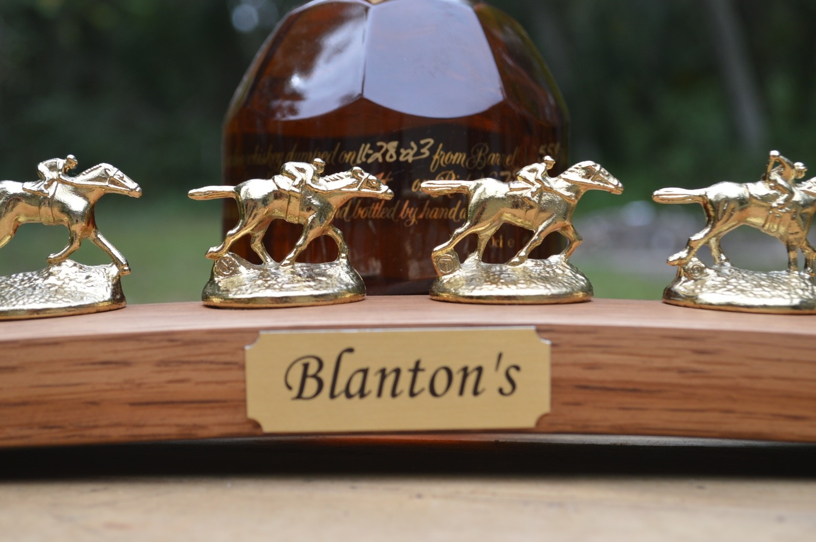 Blanton's Bourbon Cork Display Center Oak Barrel Half Stave, Blantons Name Plate Blanton's Bourbon Cork Display Center Oak Barrel Half Stave, Blantons Name Plate