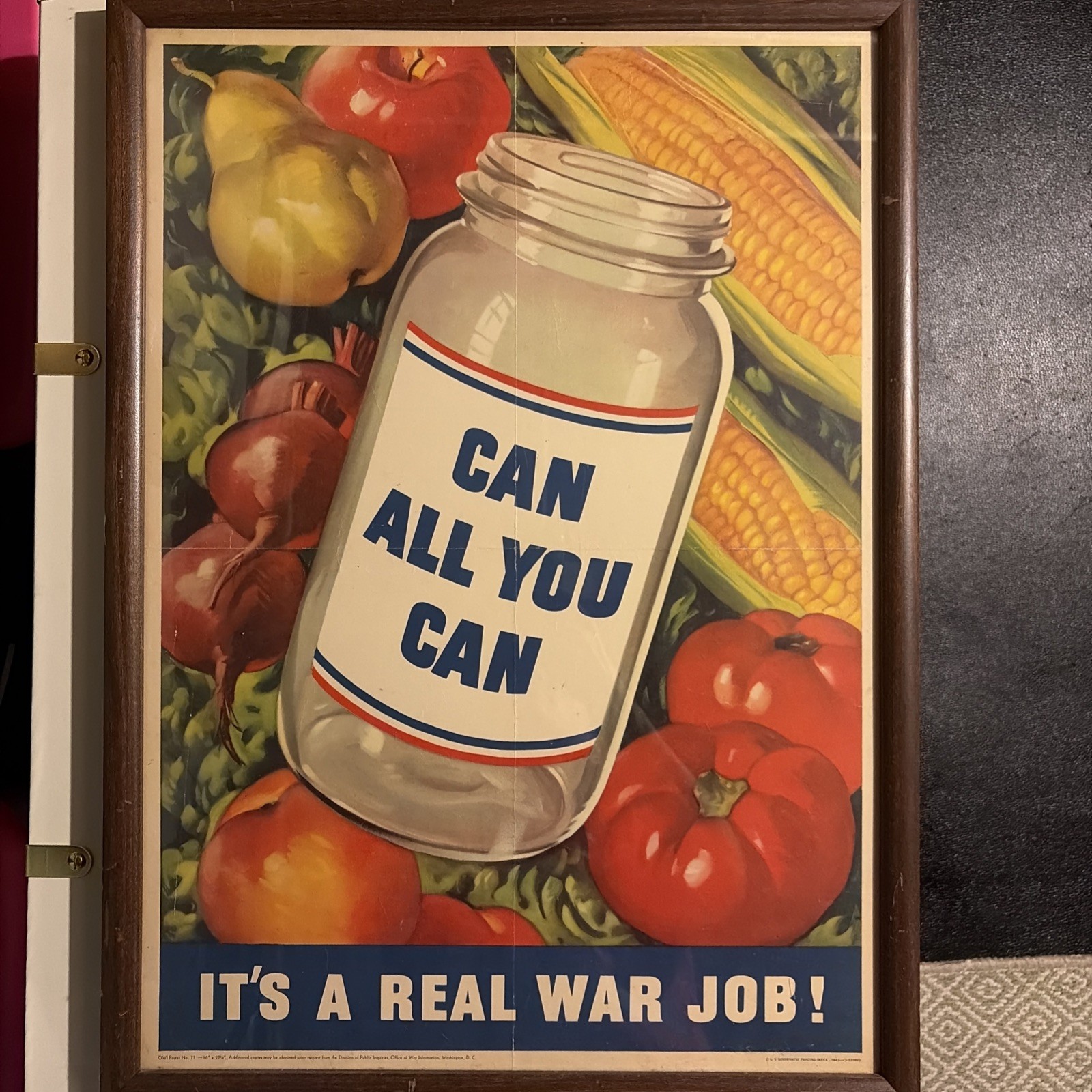 Vintage 1943 WWII US Homefront Poster: "Can All You Can—It's a Real War Job"