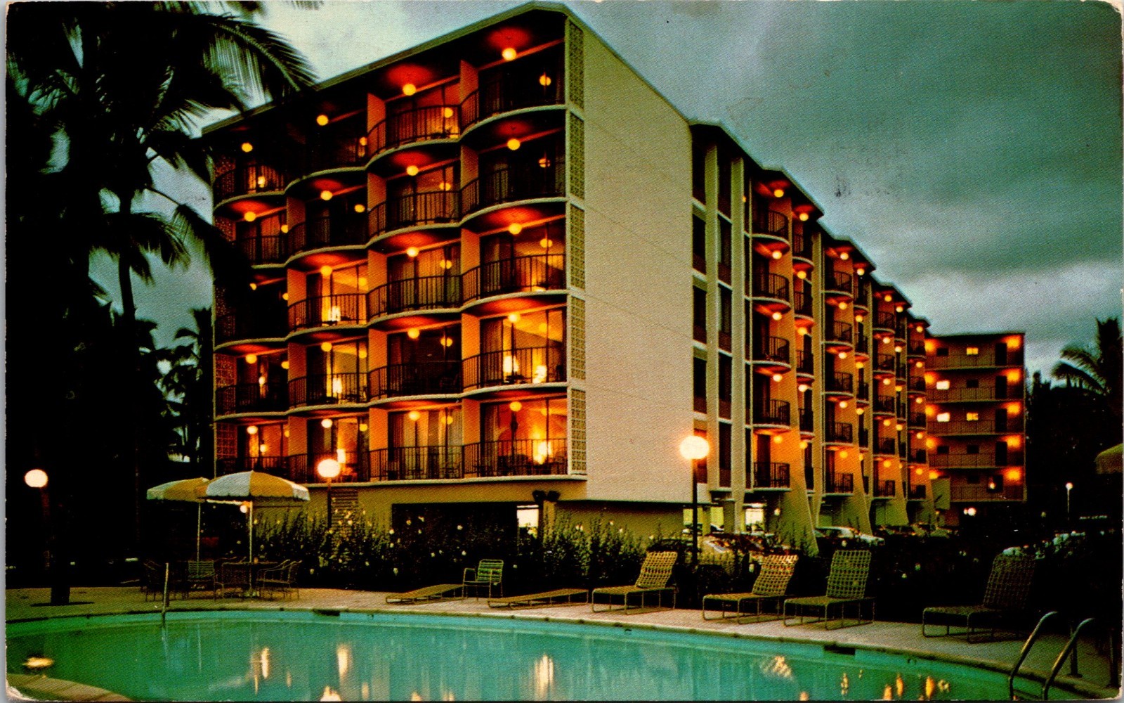 TraveLodge at Hilo, Hawaii Chrome Postcard, Sunset