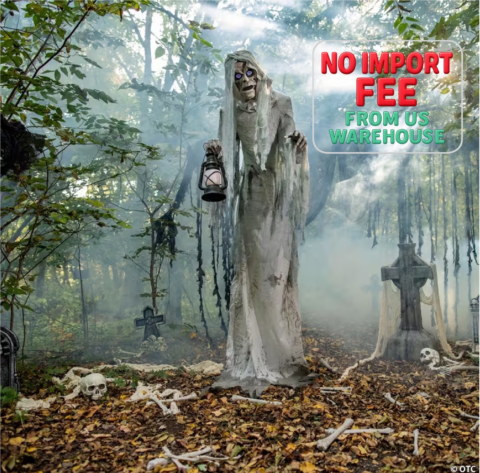 7 FT ANIMATED WAILING PHANTOM W DIGITAL EYES HALLOWEEN PROP ANIMATRONIC