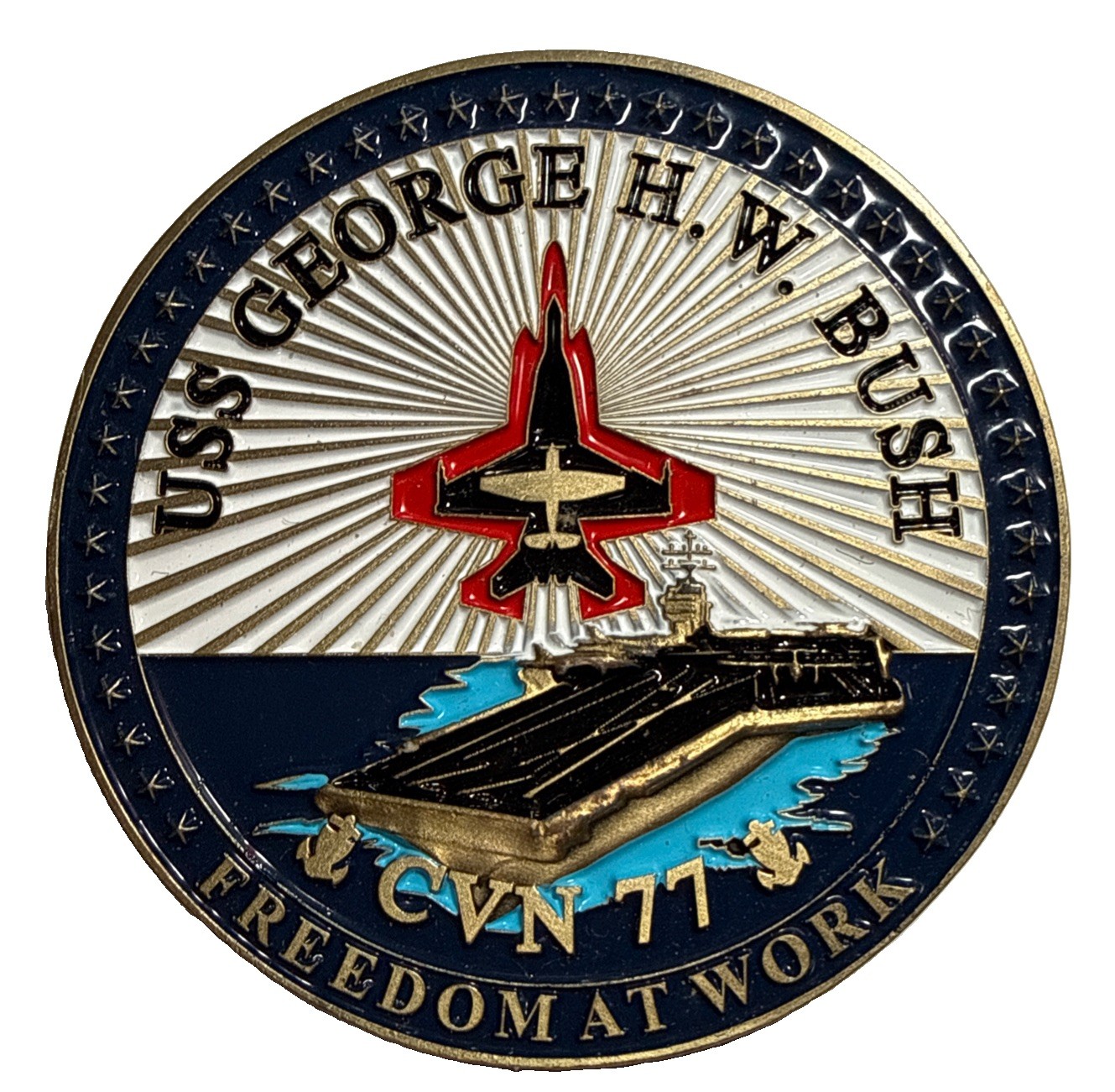 Nice Original USS George H. W. BUSH CVN 77 Naval Aviation Challenge Coin Cc48 Nice Original USS George H. W. BUSH CVN 77 Naval Aviation Challenge Coin Cc48