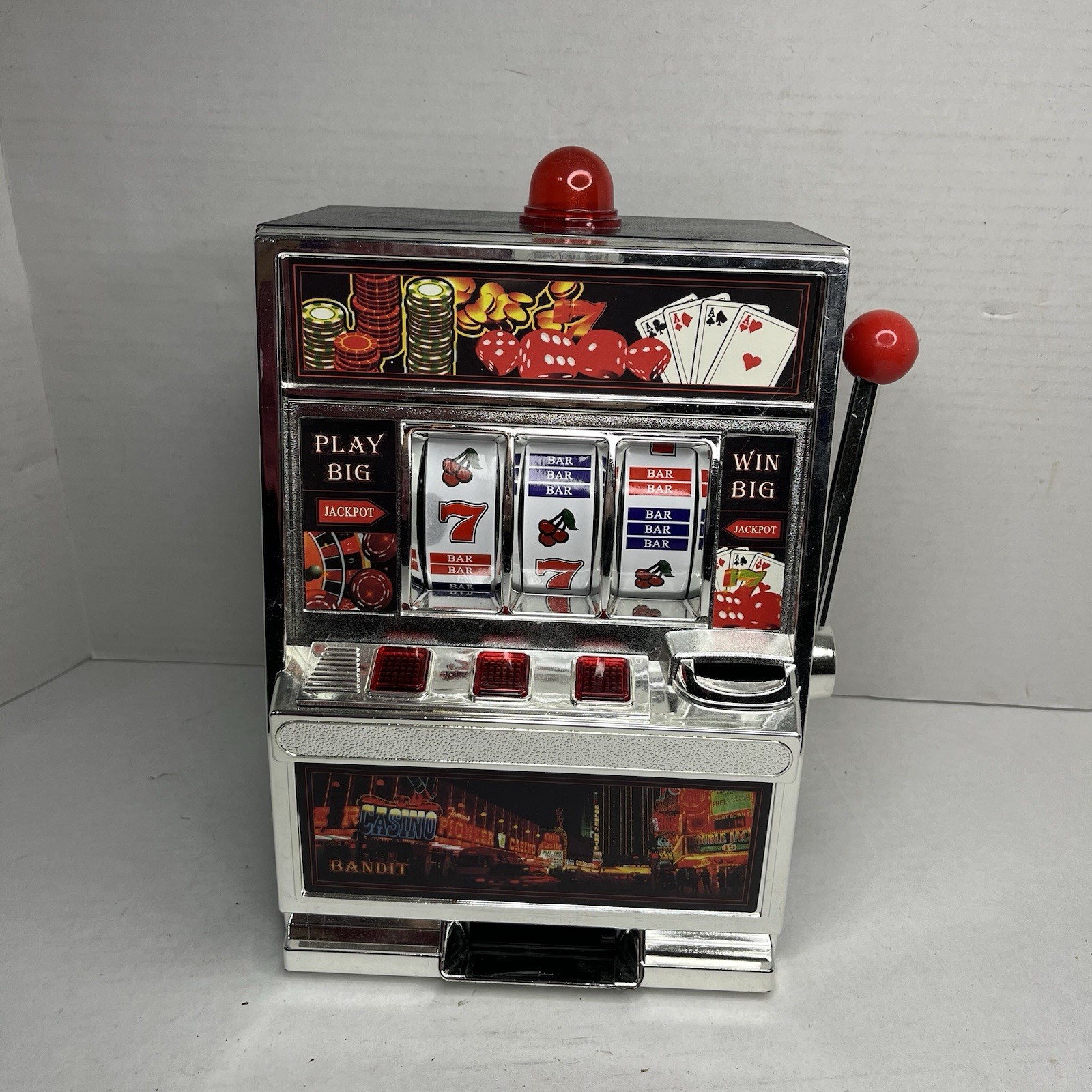 Casino Bandit Play Big Jackpot Mini Slot Machine Toy Bank Casino Bandit Play Big Jackpot Mini Slot Machine Toy Bank