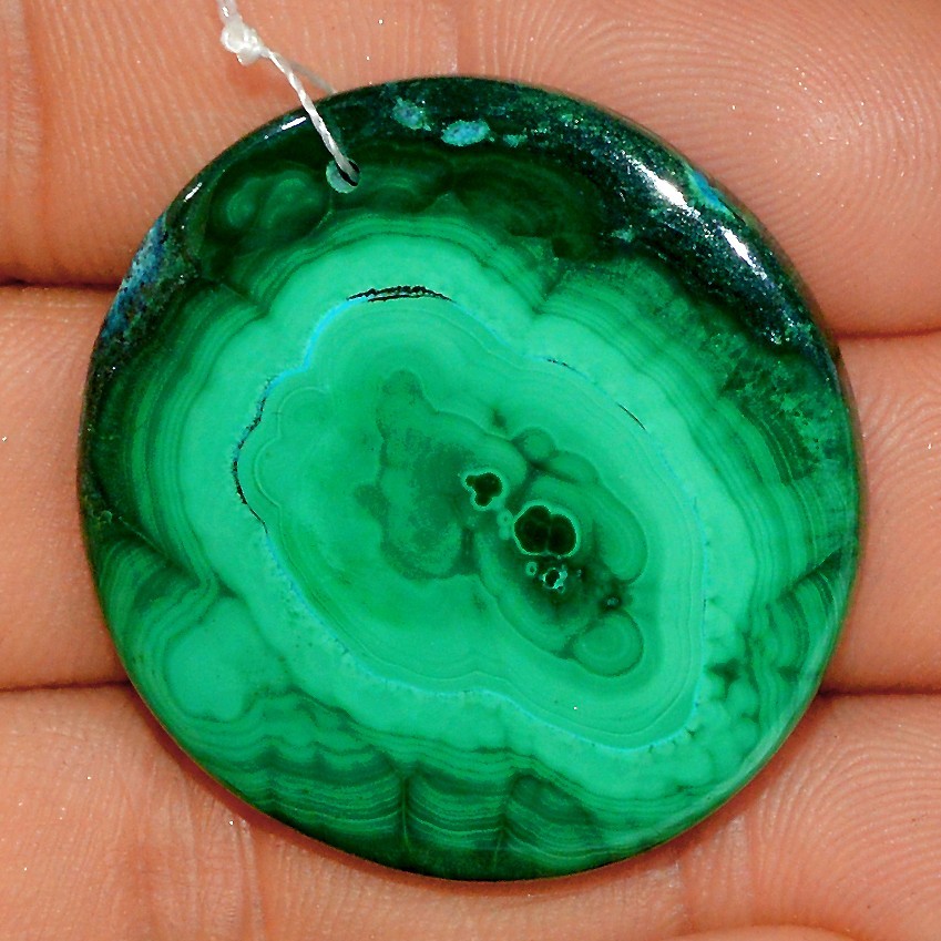 78 Cts Natural Malachite Cabochon Front Drill Loose Gemstone 34x34 mm #L313 78 Cts Natural Malachite Cabochon Front Drill Loose Gemstone 34x34 mm #L313